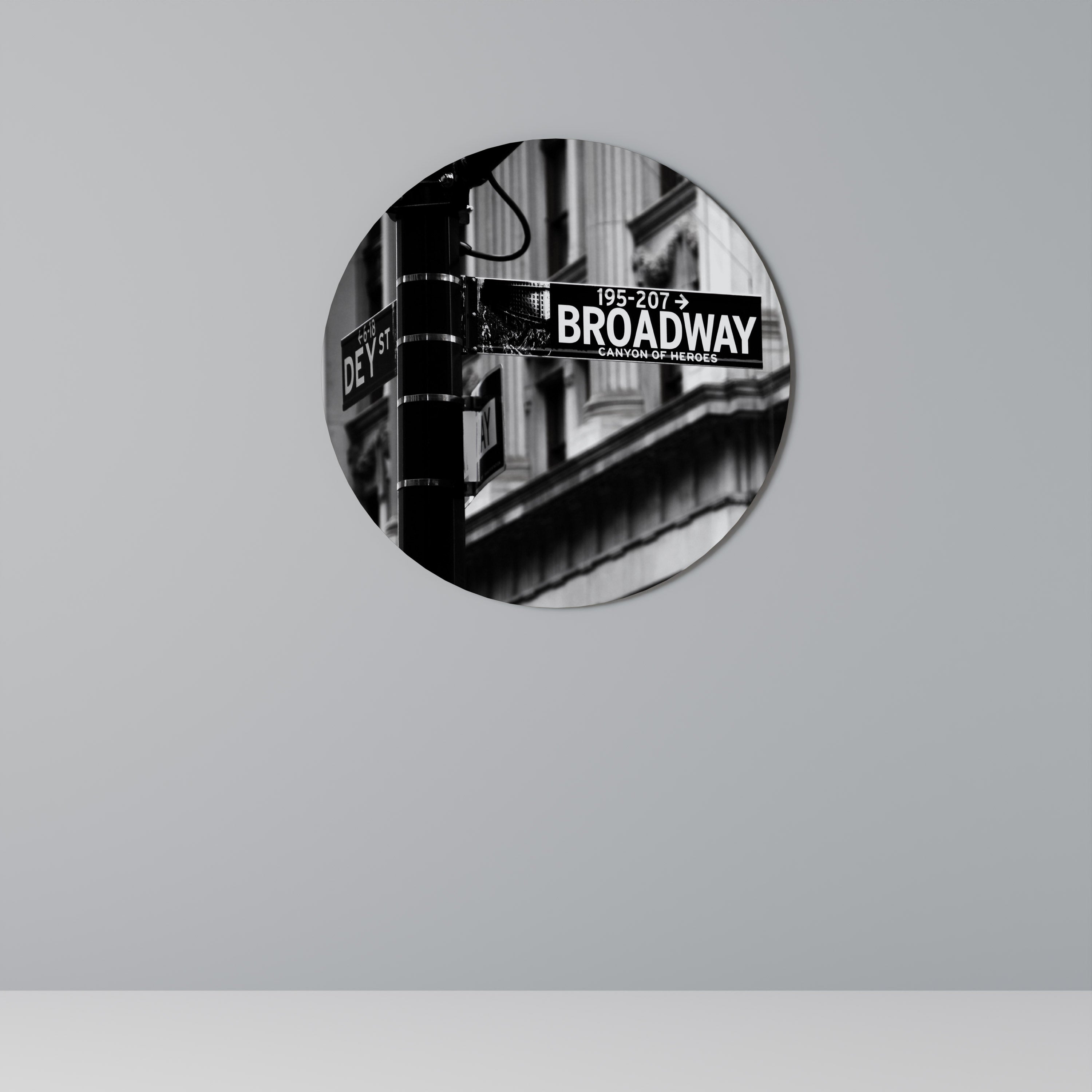 BROADWAY SIGN Round Wall Art