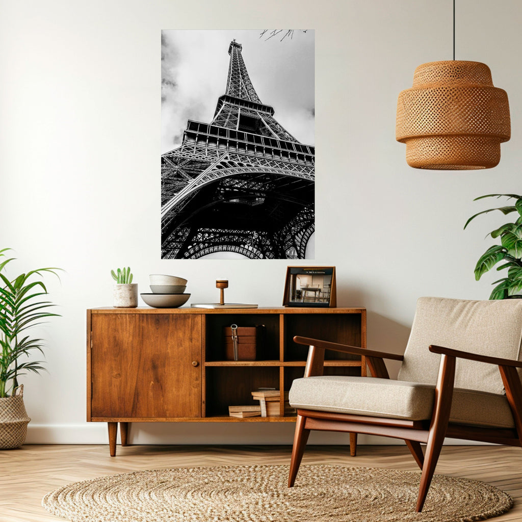 MONOCHROME PARISIAN ICON Peel and Stick Vertical Poster