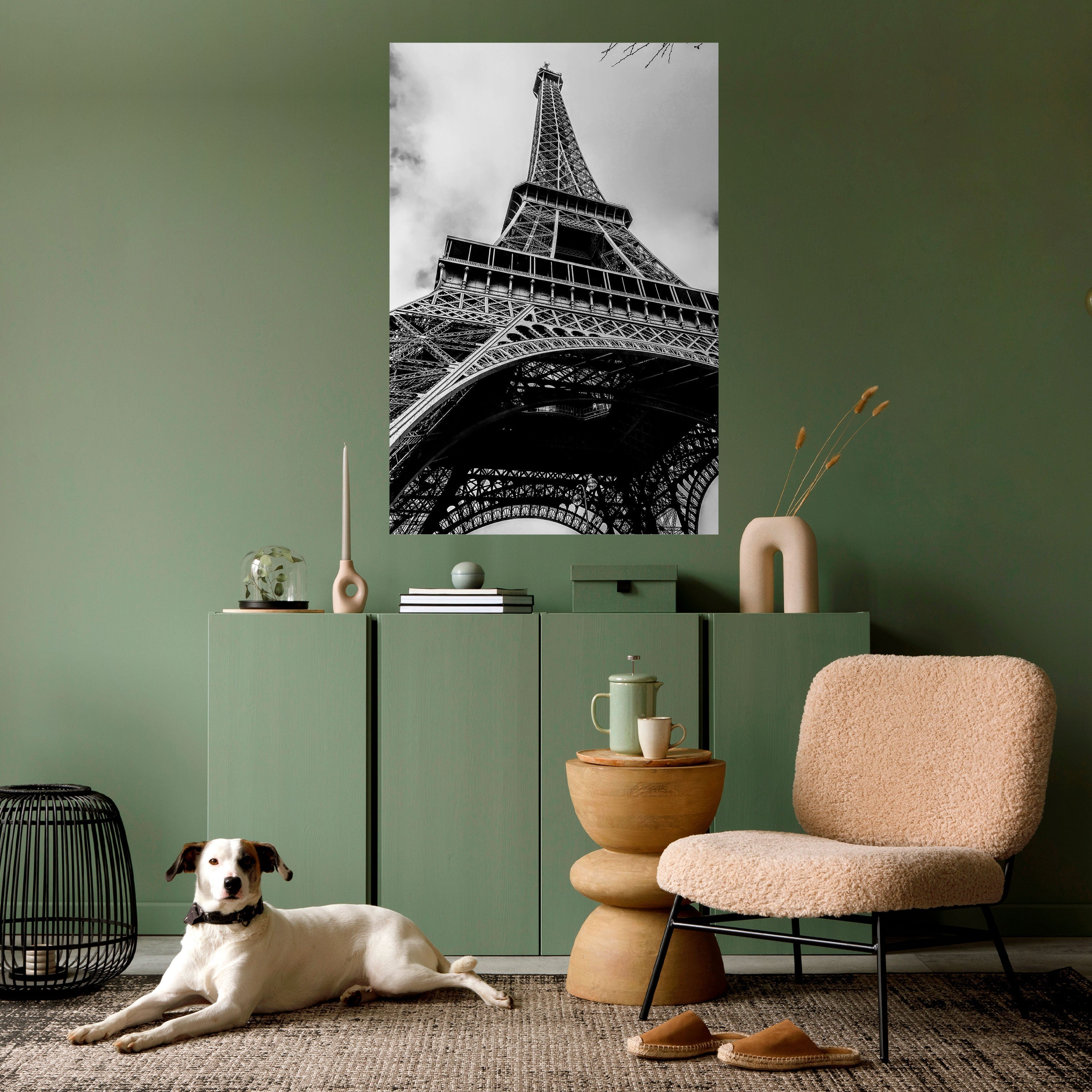 MONOCHROME PARISIAN ICON Peel and Stick Vertical Poster