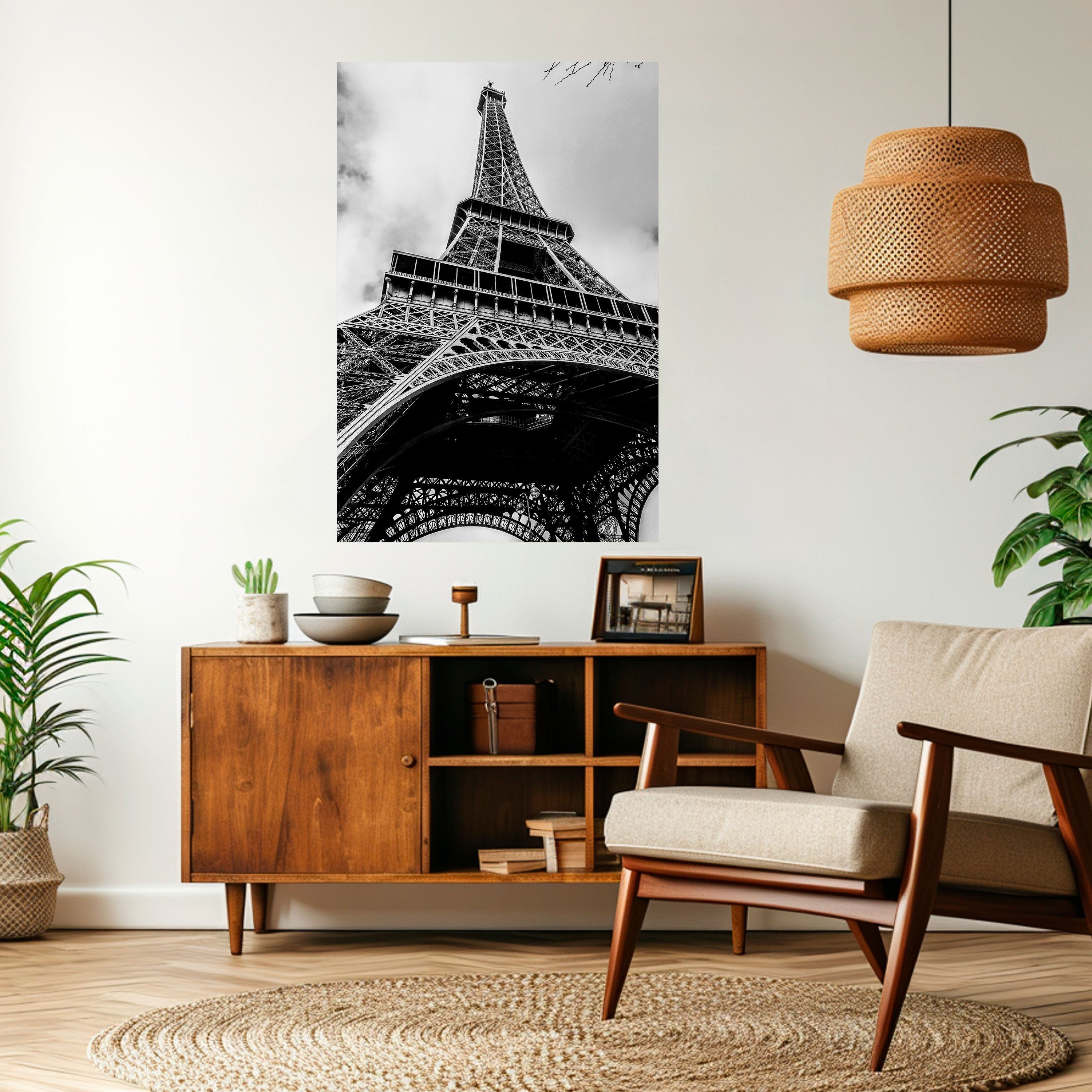 MONOCHROME PARISIAN ICON Peel and Stick Vertical Poster