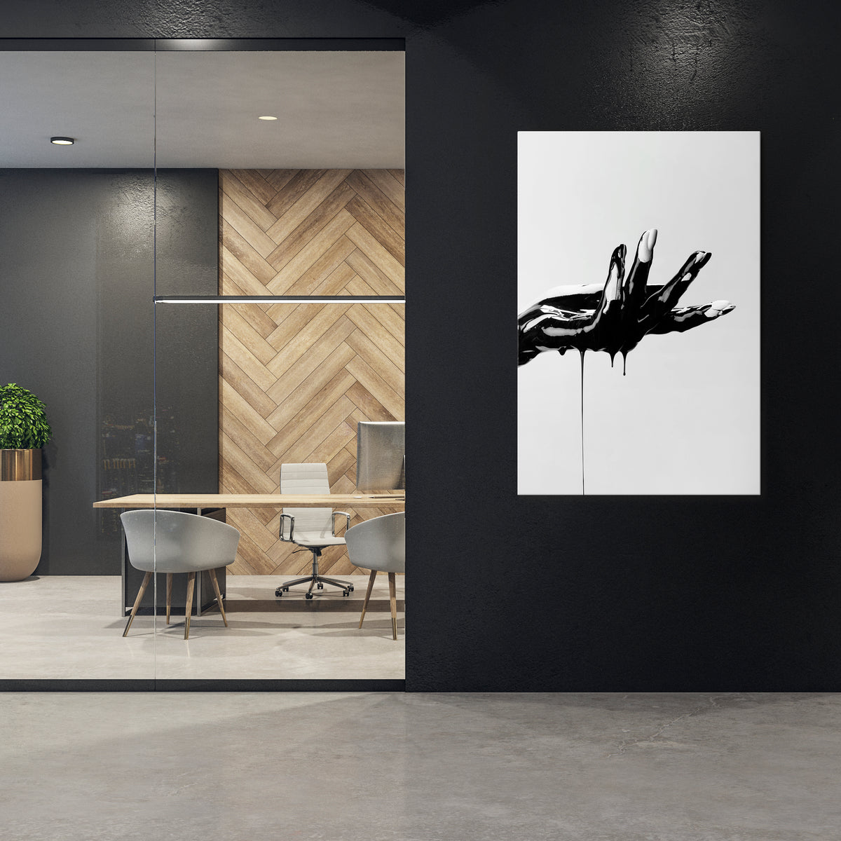 BLACK VISCOSITY Quadro em tela vertical