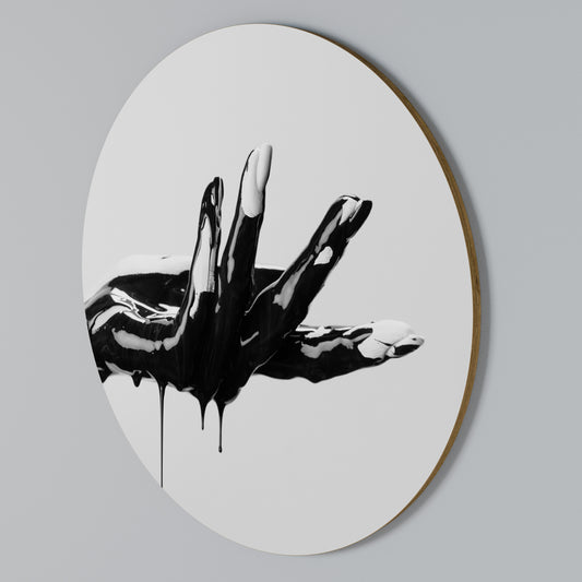 BLACK VISCOSITY Arte de Parede Redonda