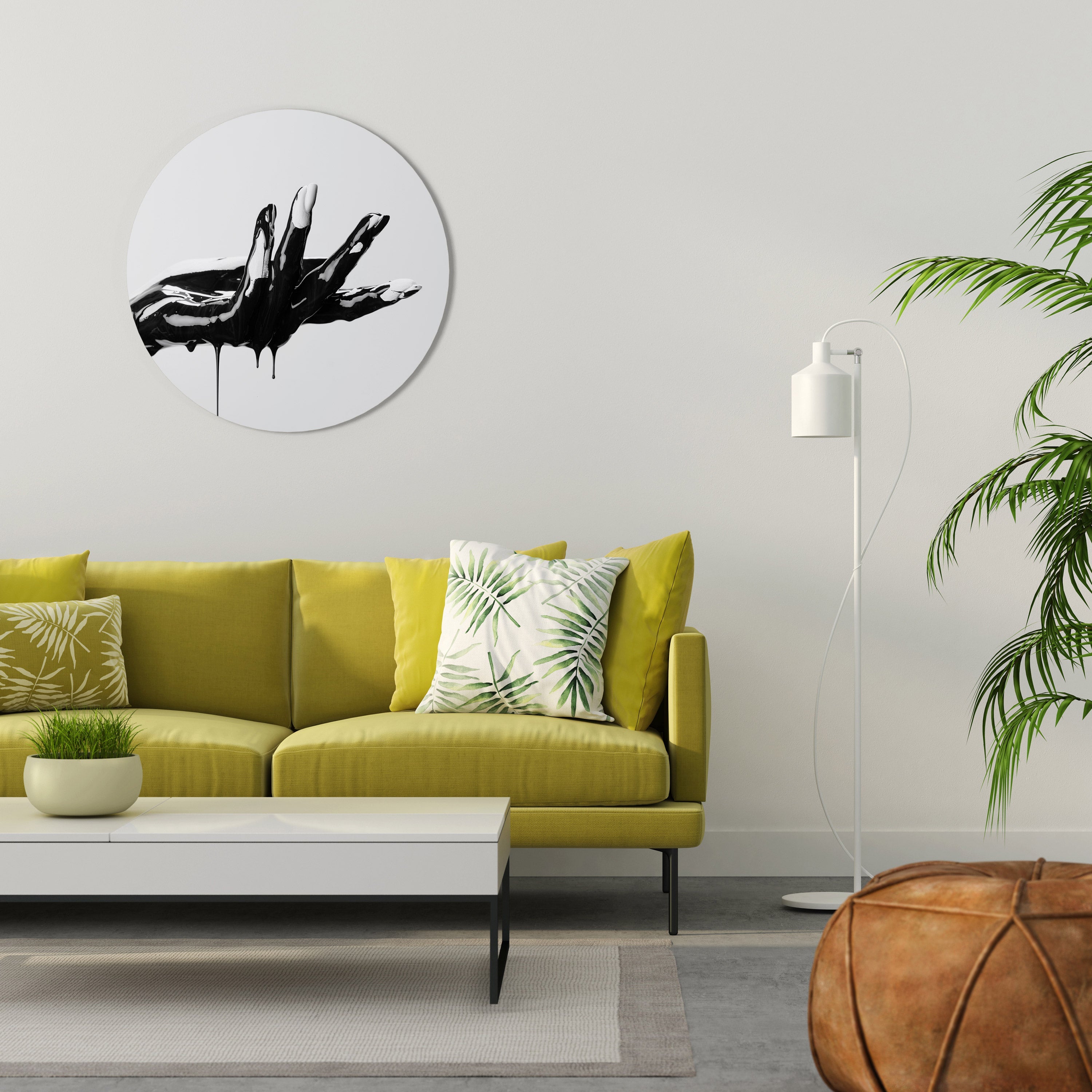 BLACK VISCOSITY Round Wall Art
