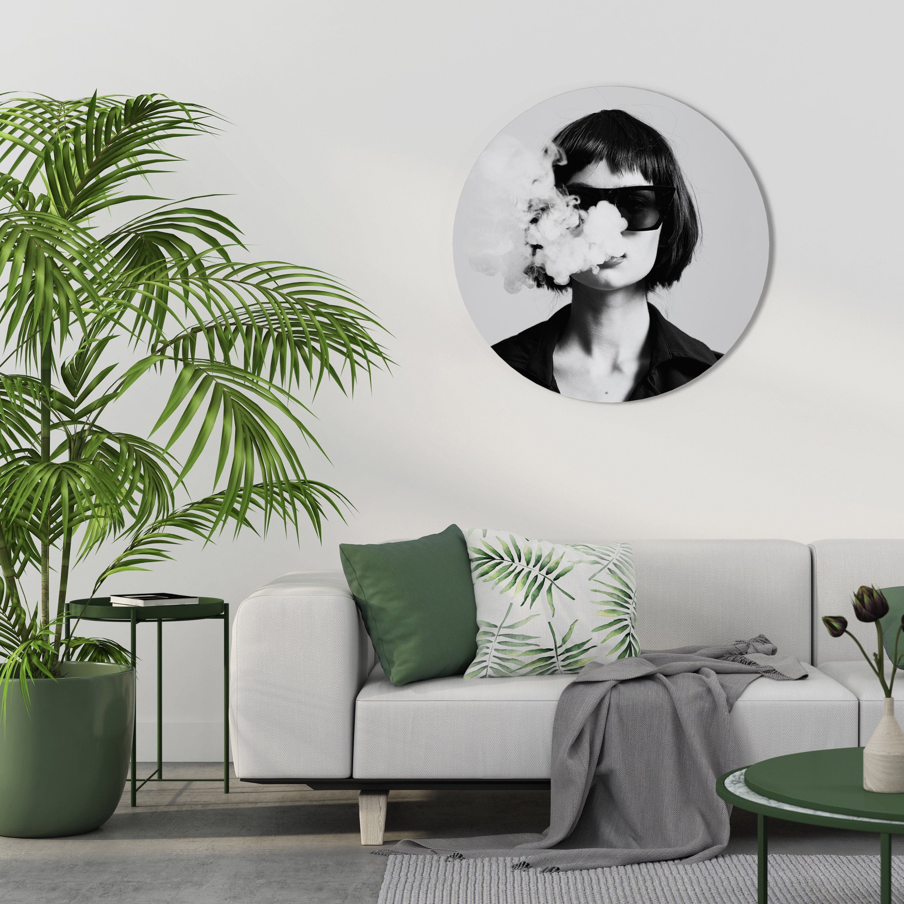 SMOKY BELLE Quadro Redondo Decorativo