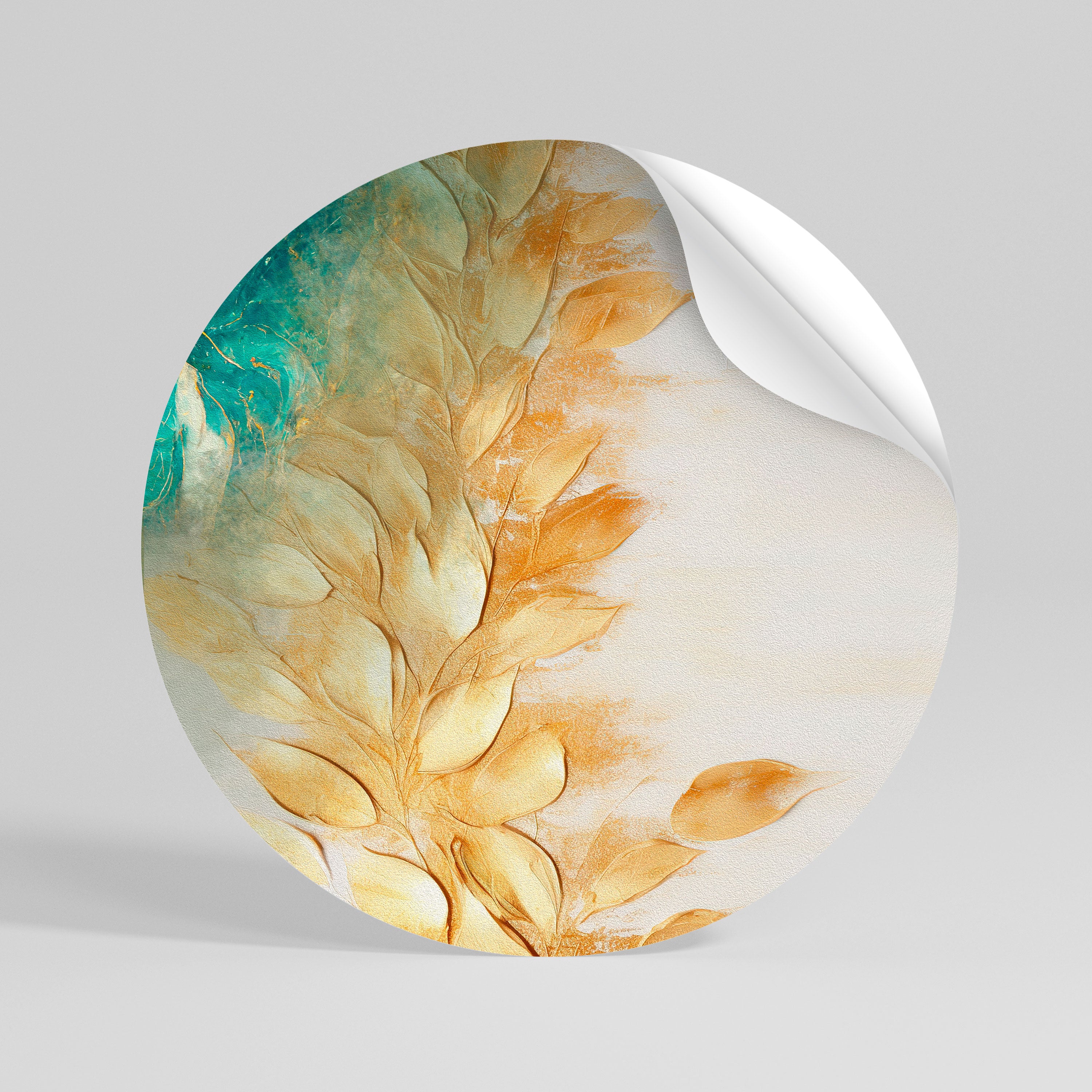 LEAVES IN RADIANCE Autocolante Redondo Removível