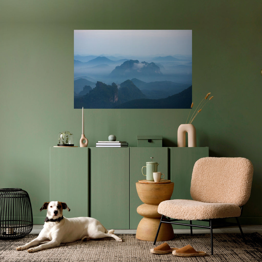 MISTY MOUNTAIN WHISPER Peel and Stick Horizontal Poster