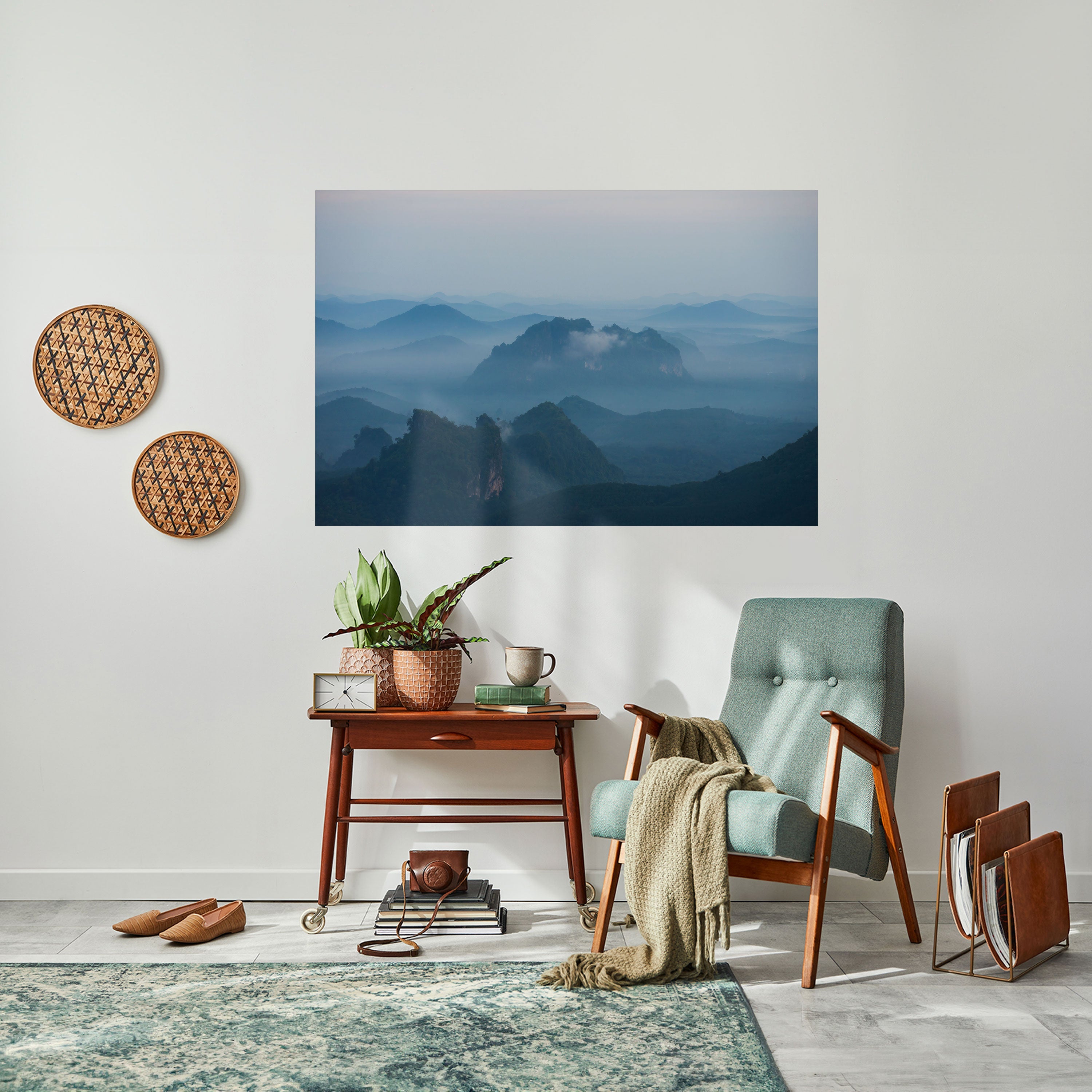 MISTY MOUNTAIN WHISPER Peel and Stick Horizontal Poster