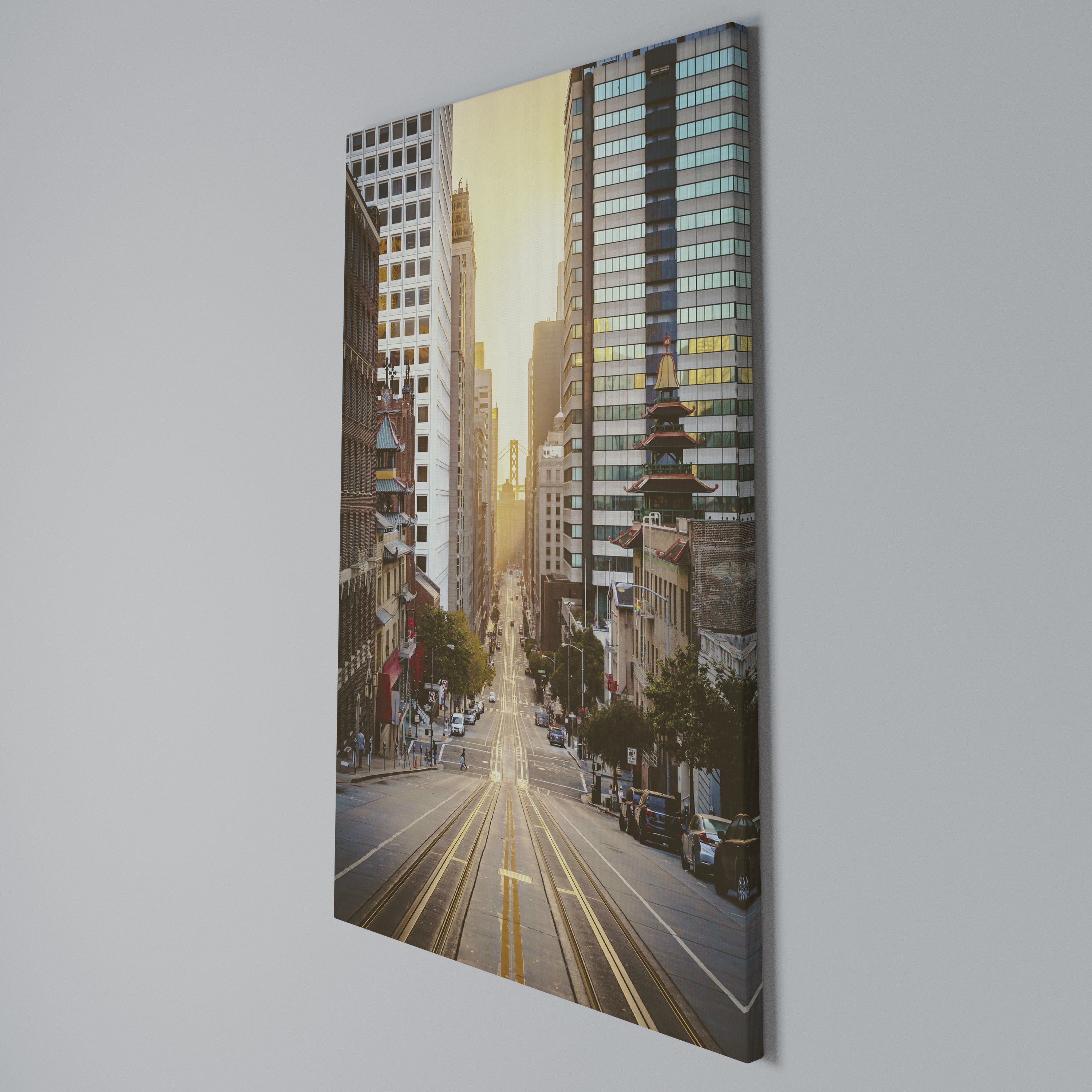 SUNSET CITYSCAPE SYMPHONY Quadro em tela vertical