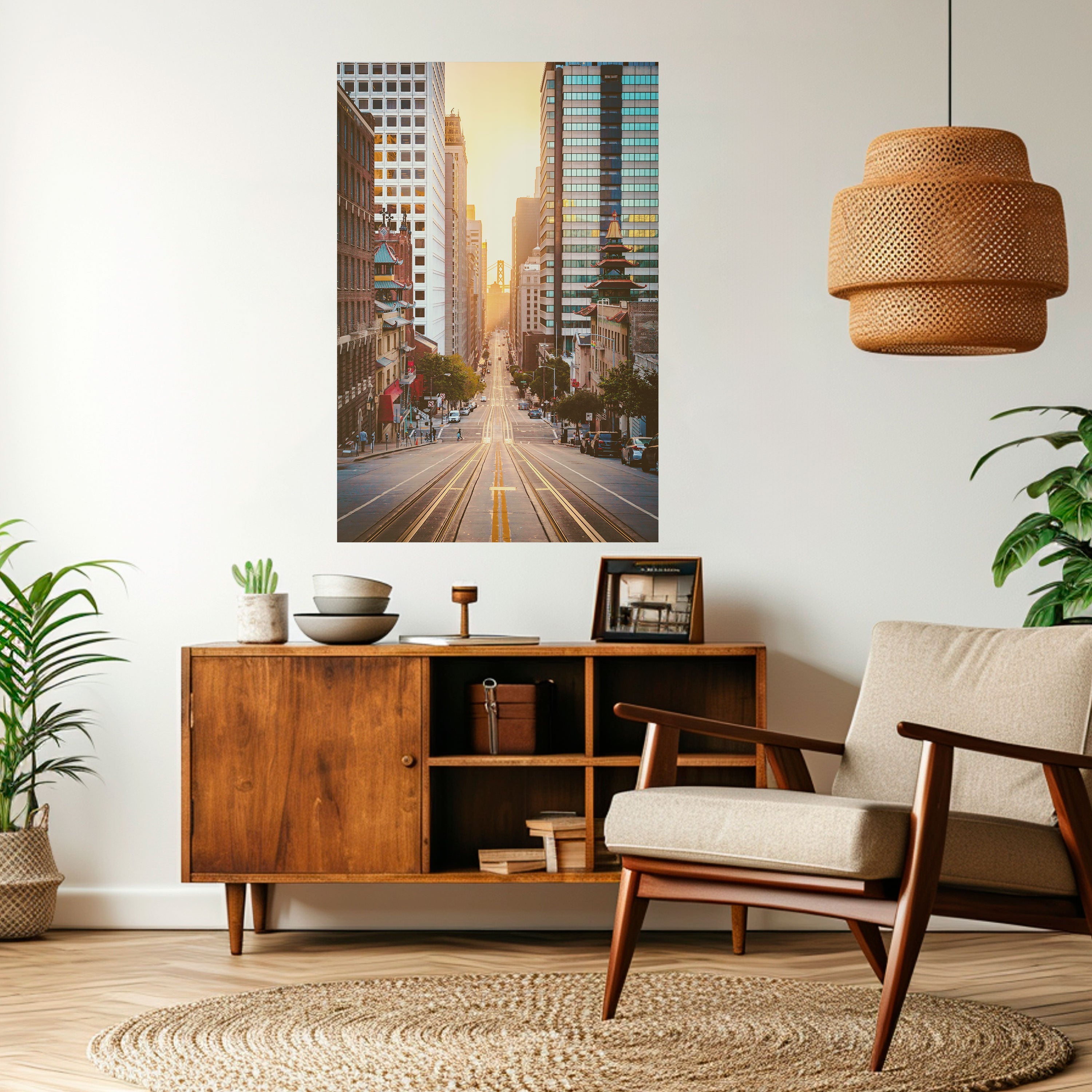 SUNSET CITYSCAPE SYMPHONY Poster Vertical Autocolante