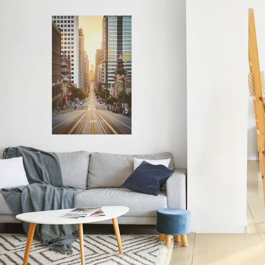 SUNSET CITYSCAPE SYMPHONY Poster Vertical Autocolante