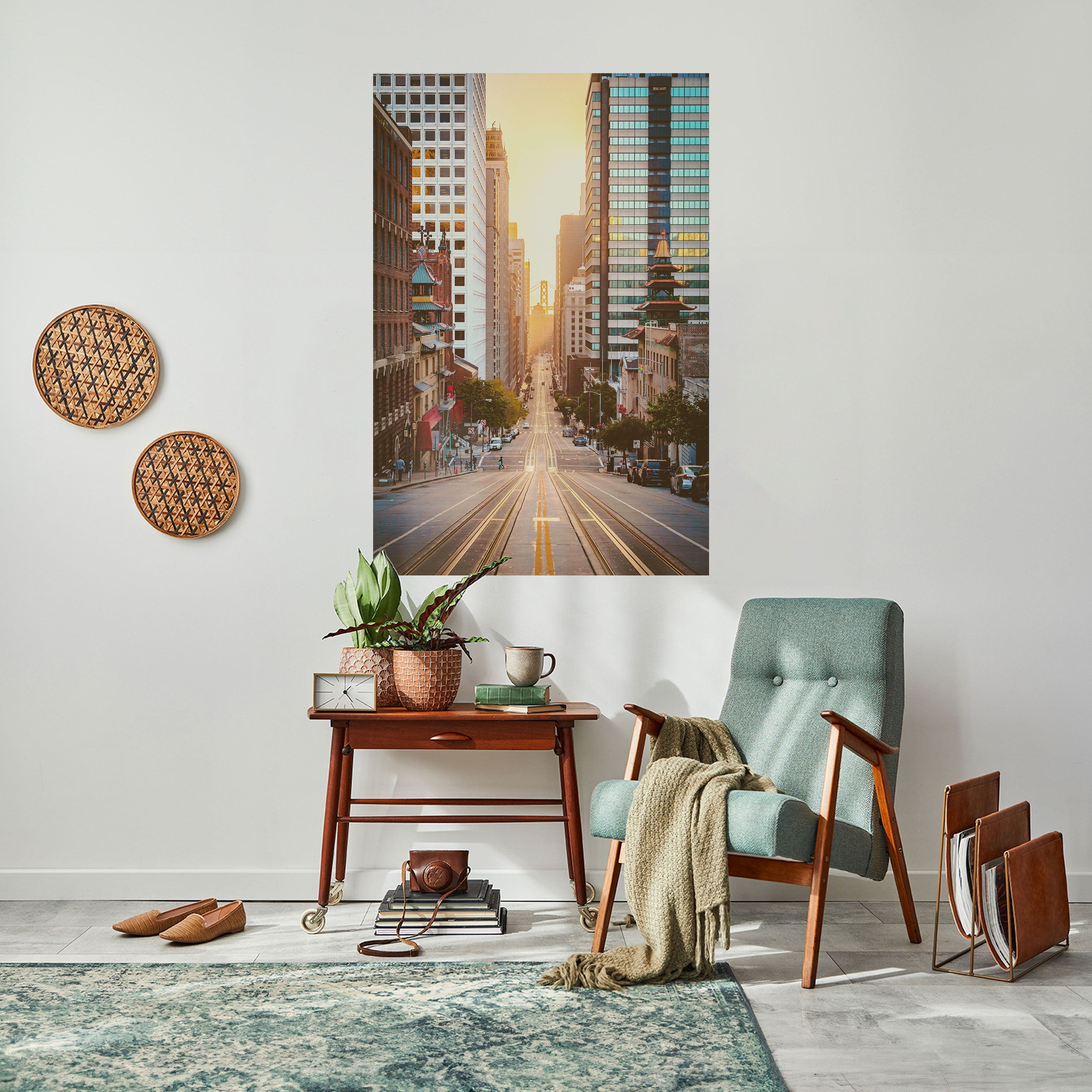 SUNSET CITYSCAPE SYMPHONY Poster Vertical Autocolante