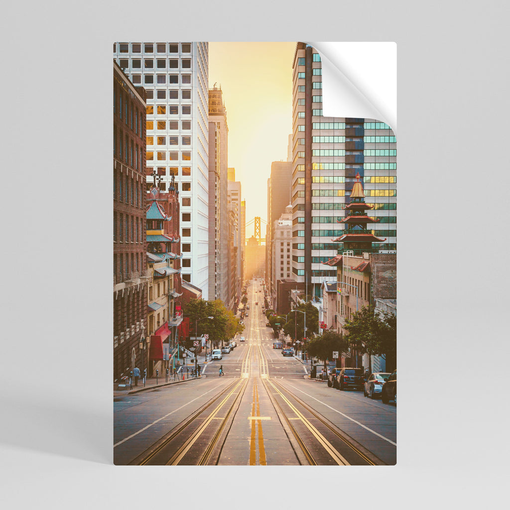 SUNSET CITYSCAPE SYMPHONY Poster Vertical Autocolante