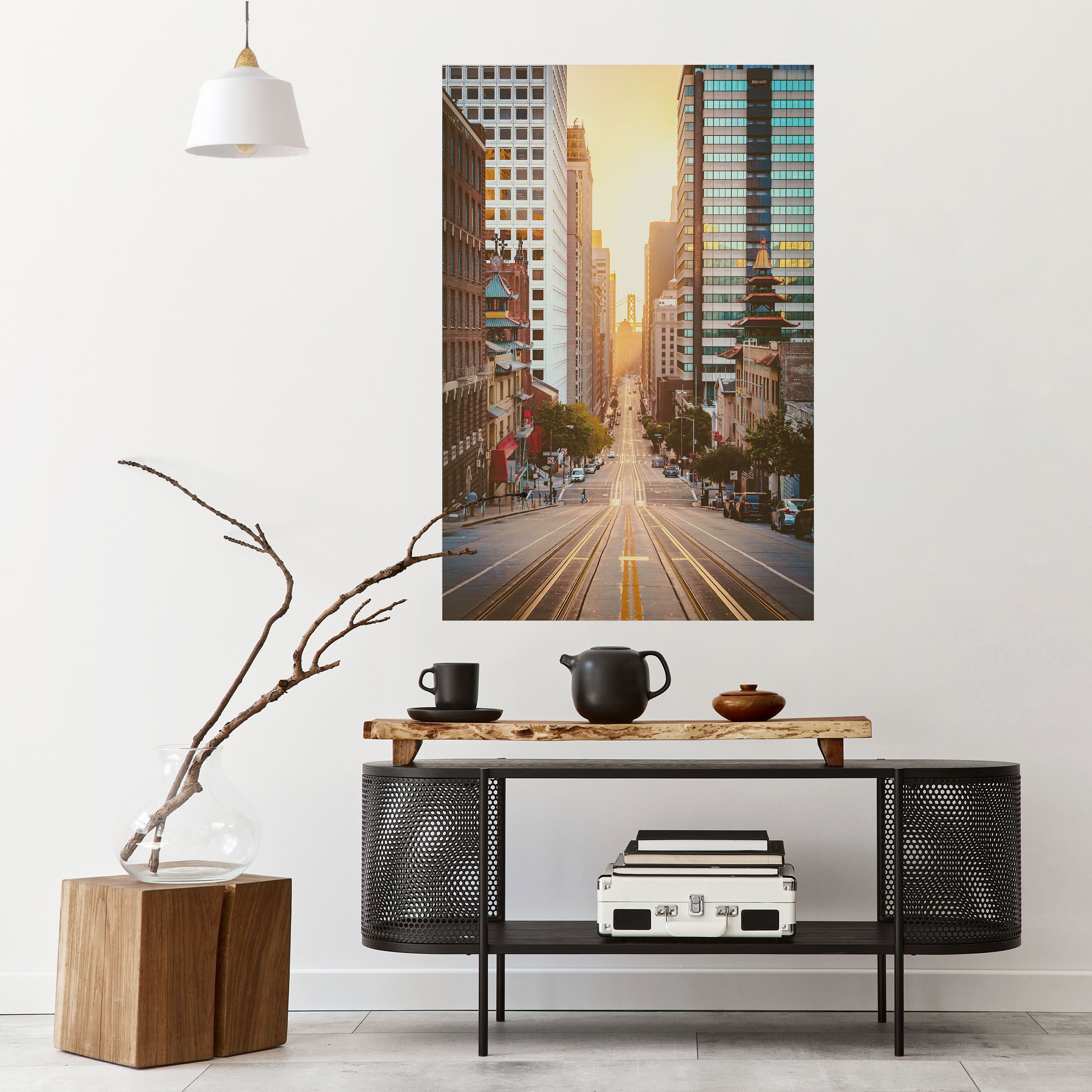 SUNSET CITYSCAPE SYMPHONY Peel and Stick Vertical Poster