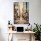 SUNSET CITYSCAPE SYMPHONY Poster Vertical Autocolante