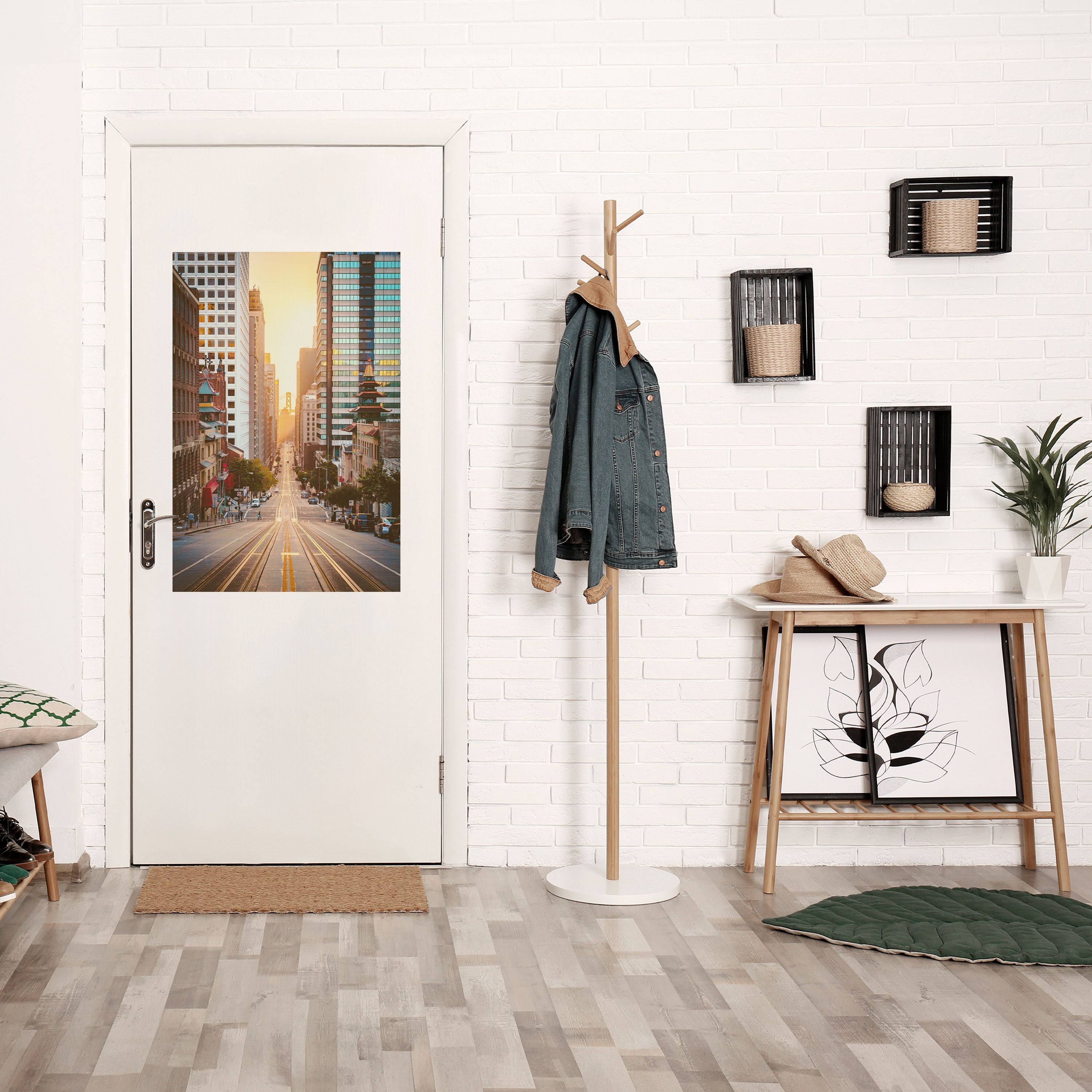 SUNSET CITYSCAPE SYMPHONY Poster Vertical Autocolante