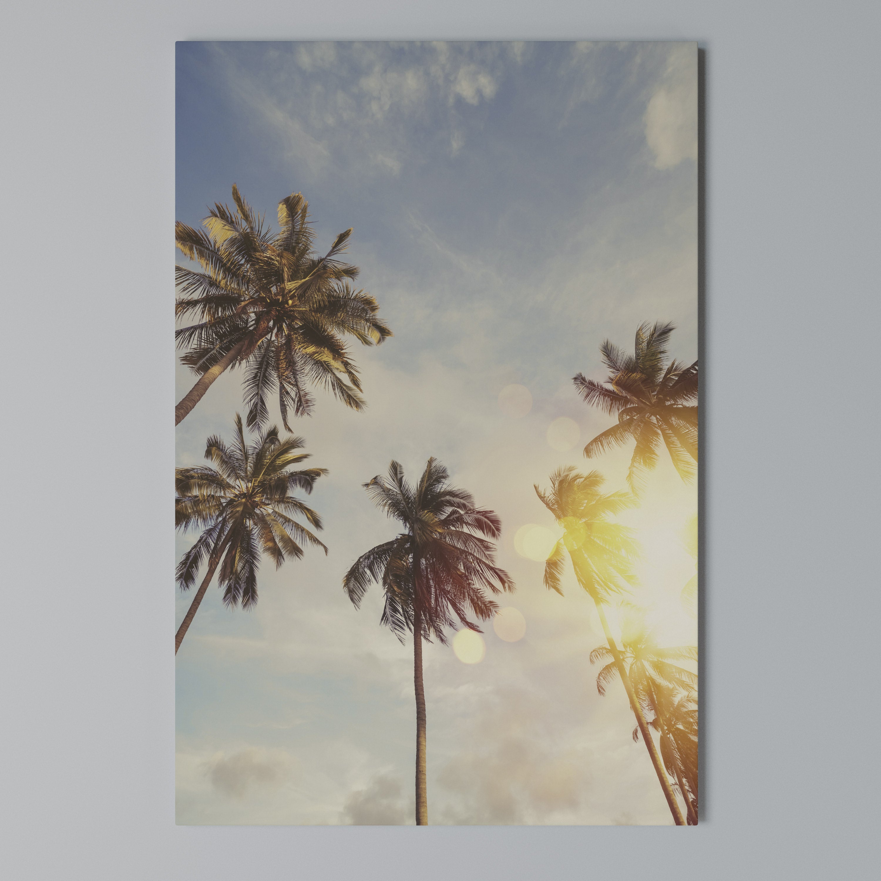 WHISPERING PALM LEAVES Quadro em tela vertical