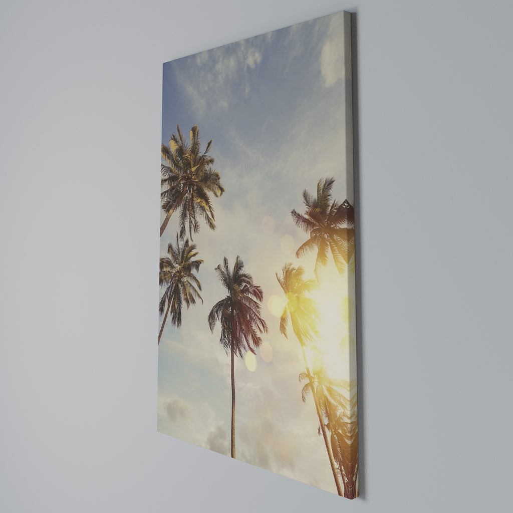 WHISPERING PALM LEAVES Quadro em tela vertical
