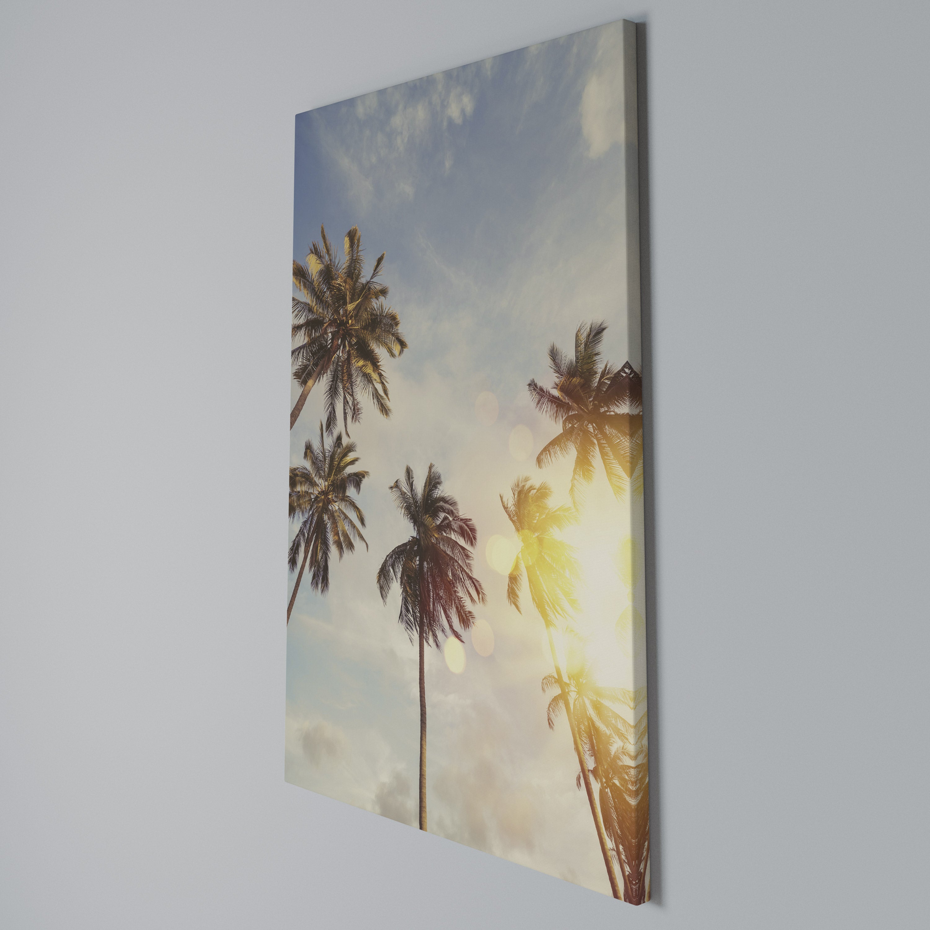 WHISPERING PALM LEAVES Quadro em tela vertical