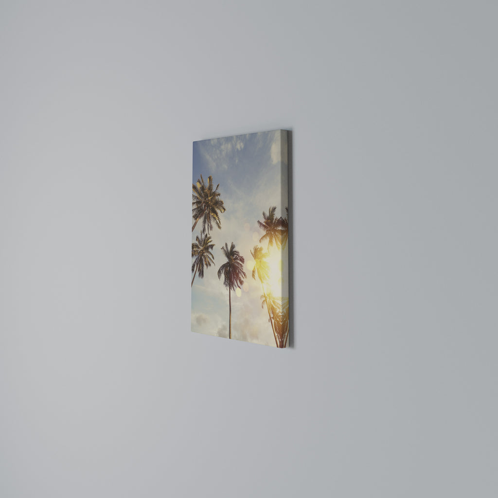 WHISPERING PALM LEAVES Quadro em tela vertical