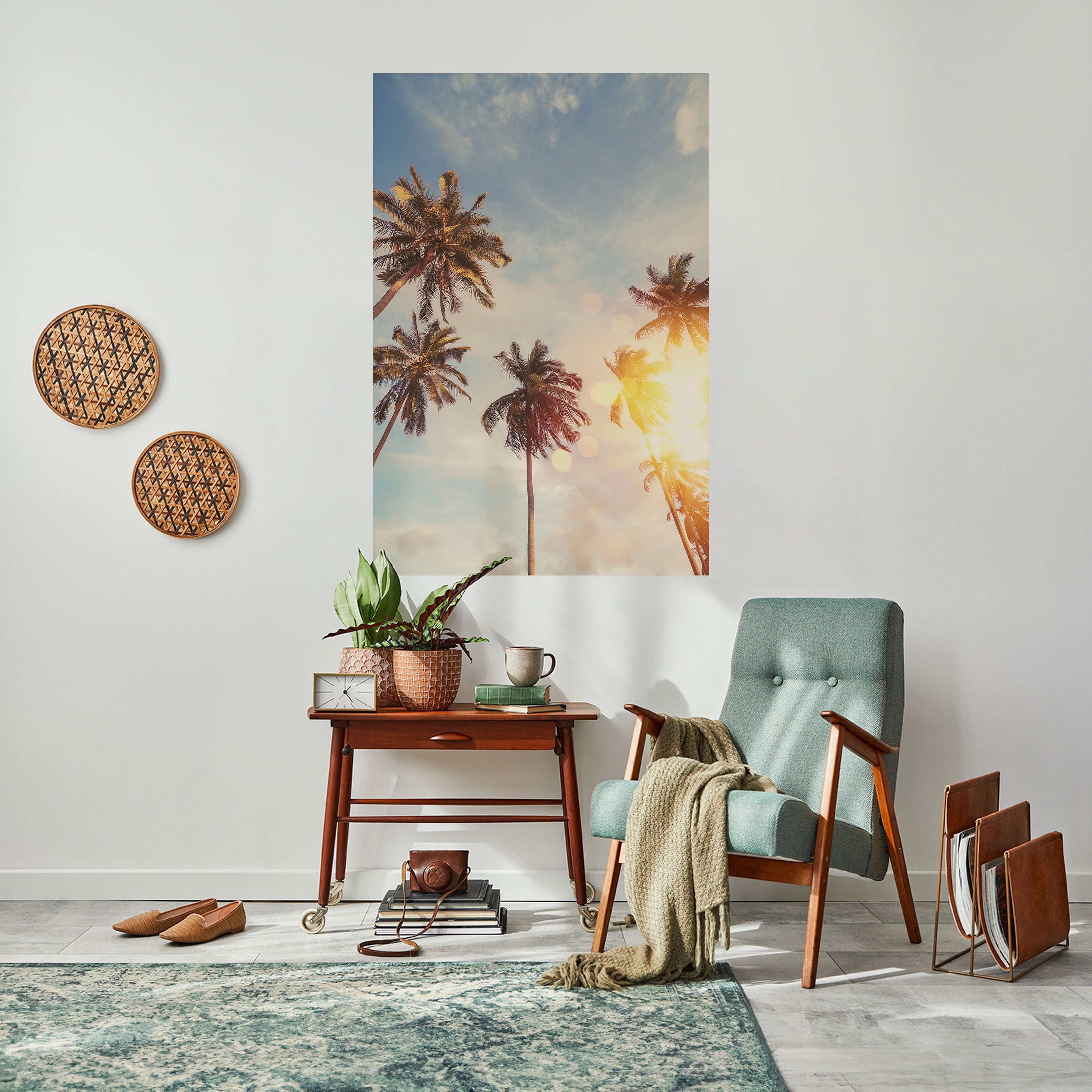 WHISPERING PALM LEAVES Peel and Stick Vertical Poster