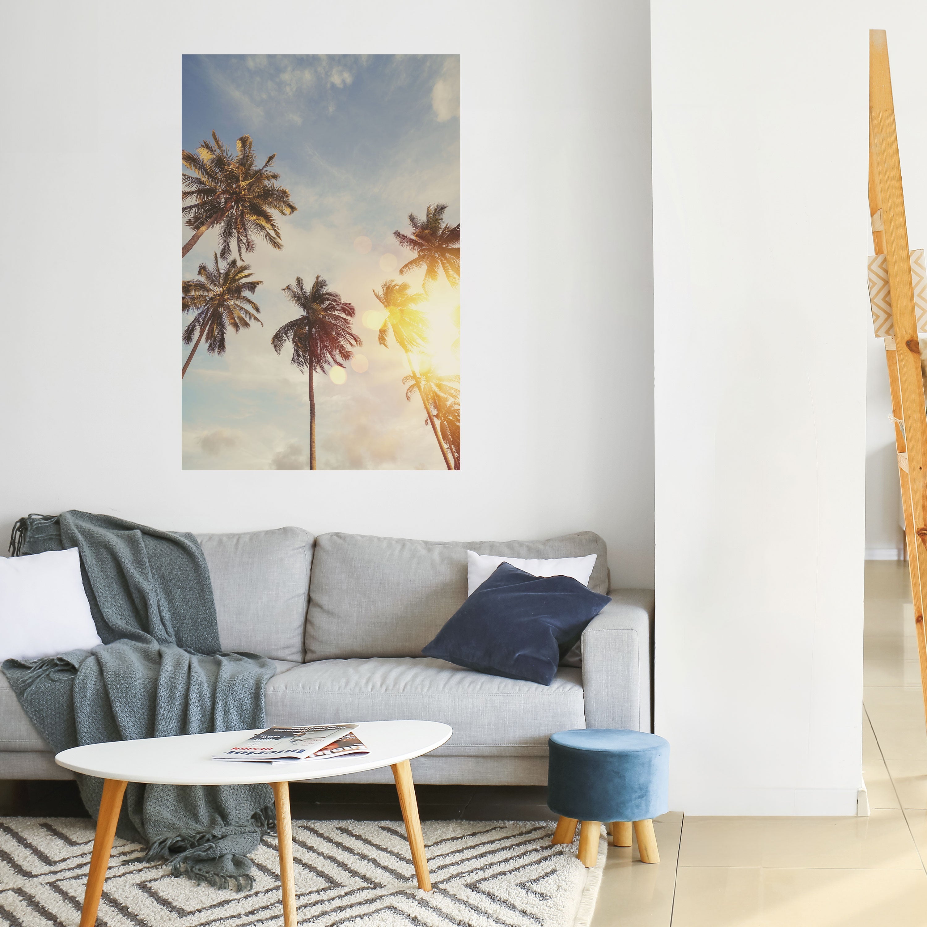 WHISPERING PALM LEAVES Peel and Stick Vertical Poster