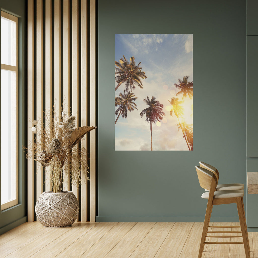WHISPERING PALM LEAVES Peel and Stick Vertical Poster