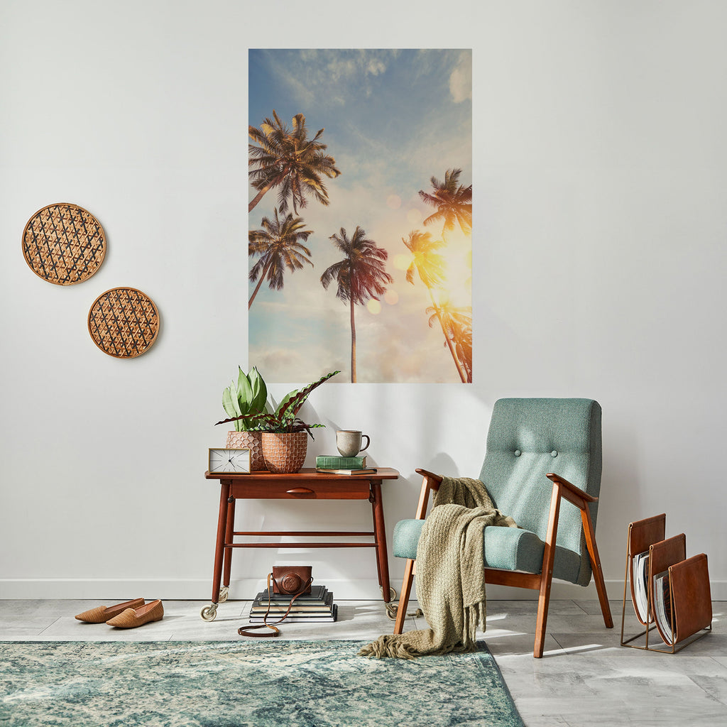 WHISPERING PALM LEAVES Peel and Stick Vertical Poster