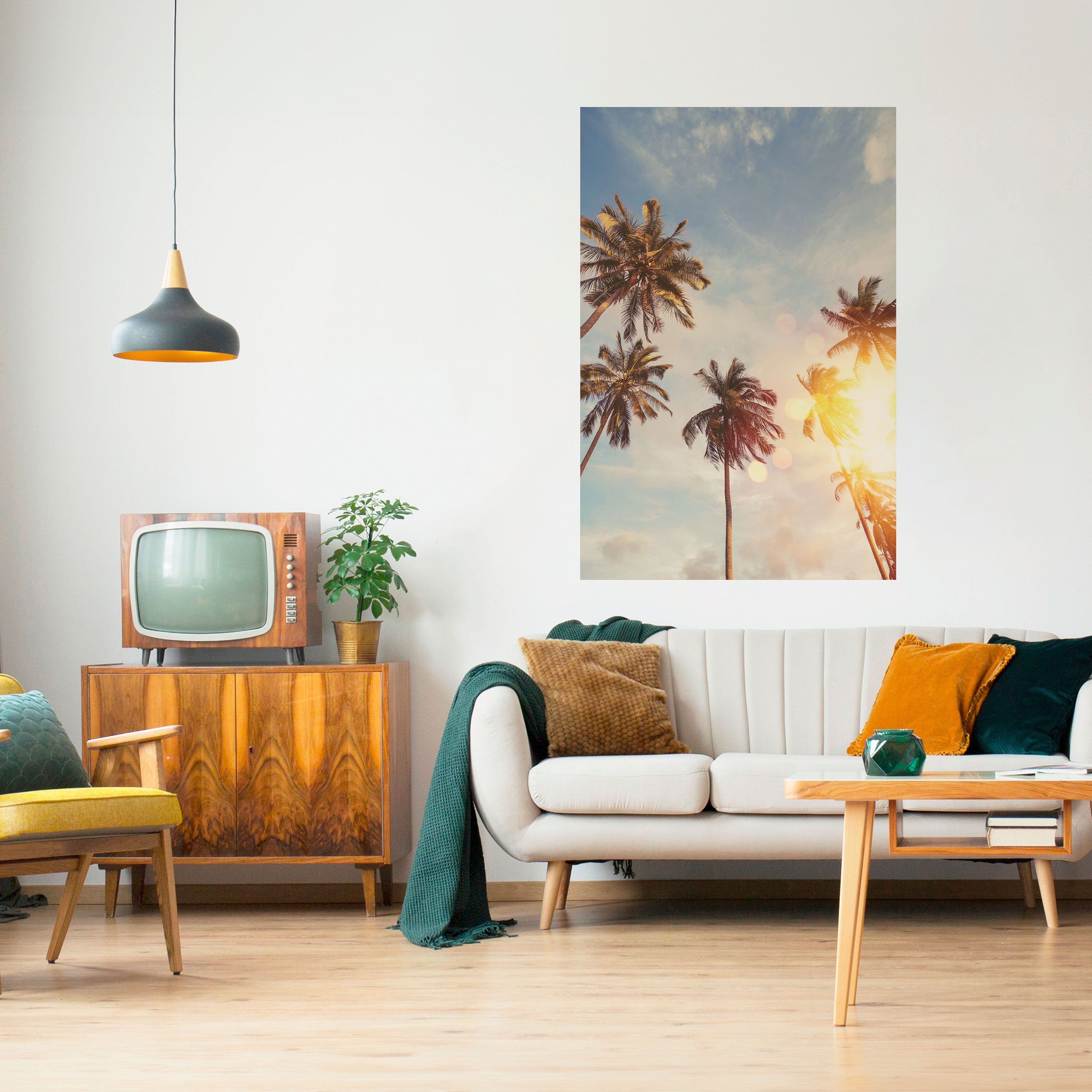 WHISPERING PALM LEAVES Peel and Stick Vertical Poster