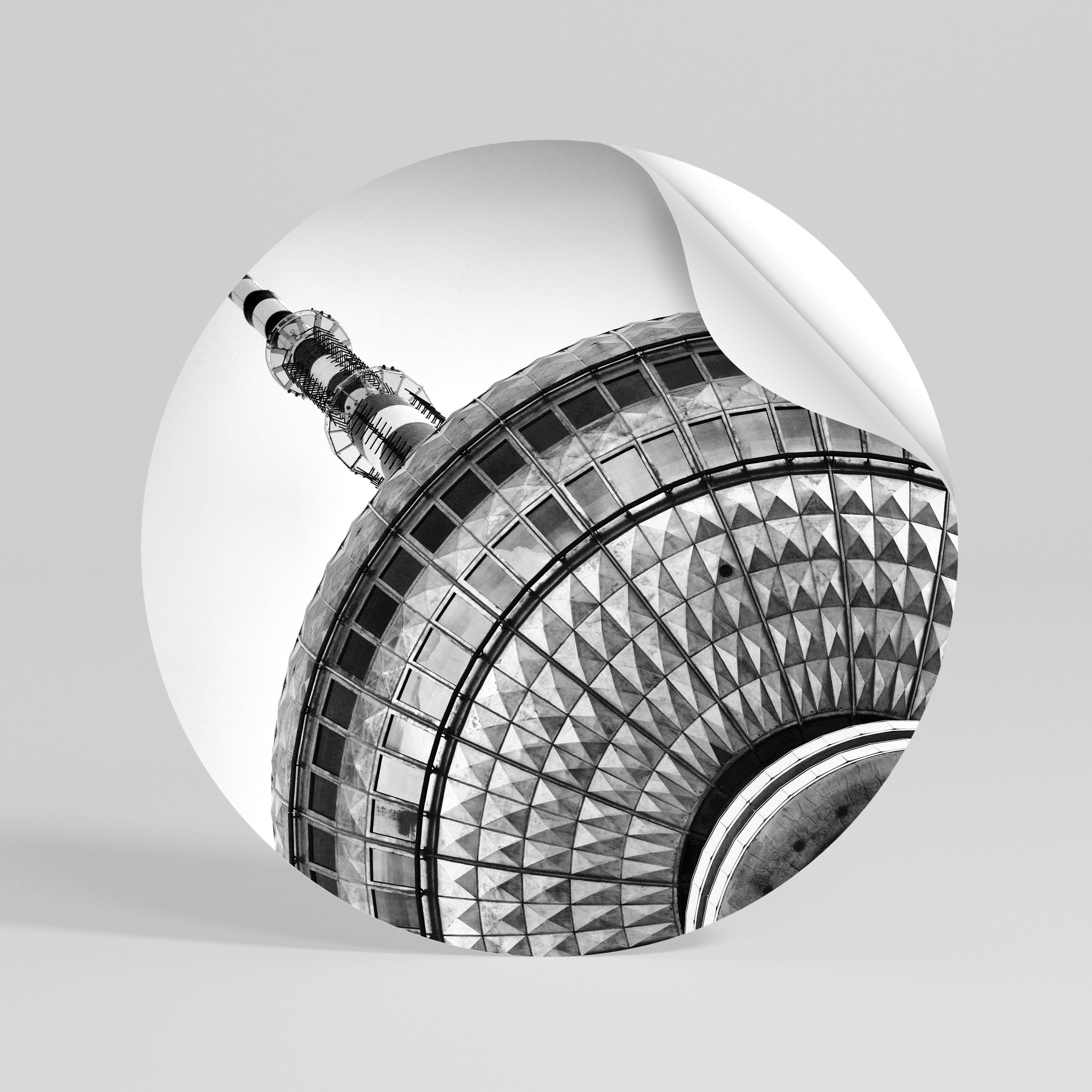 BERLINER FERNSEHTURM Autocolante Redondo Removível