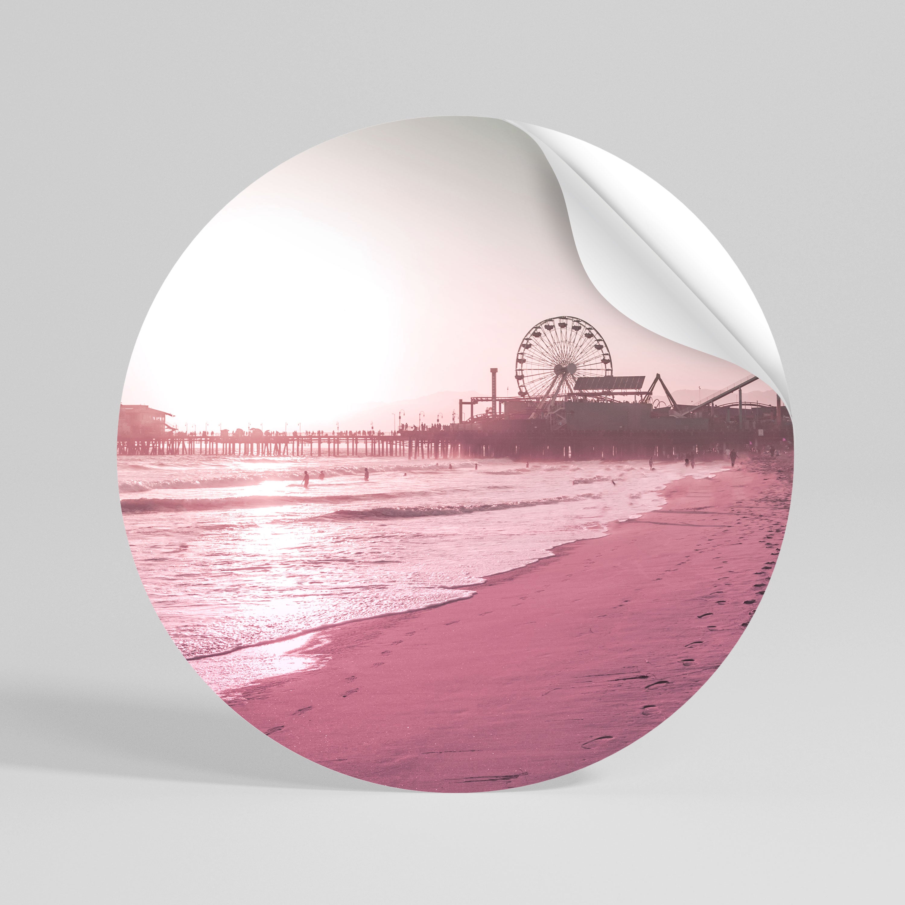 PASTEL COAST VIBES Autocolante Redondo Removível