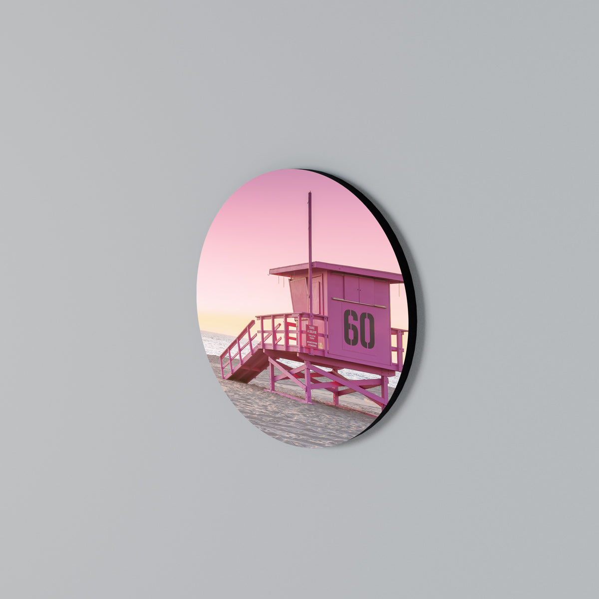 PINK PARADISE WATCH Arte de Parede Redonda