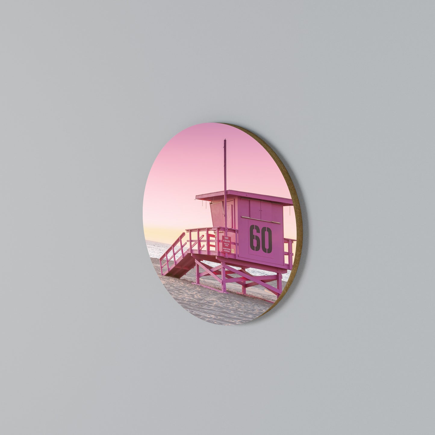PINK PARADISE WATCH Arte de Parede Redonda