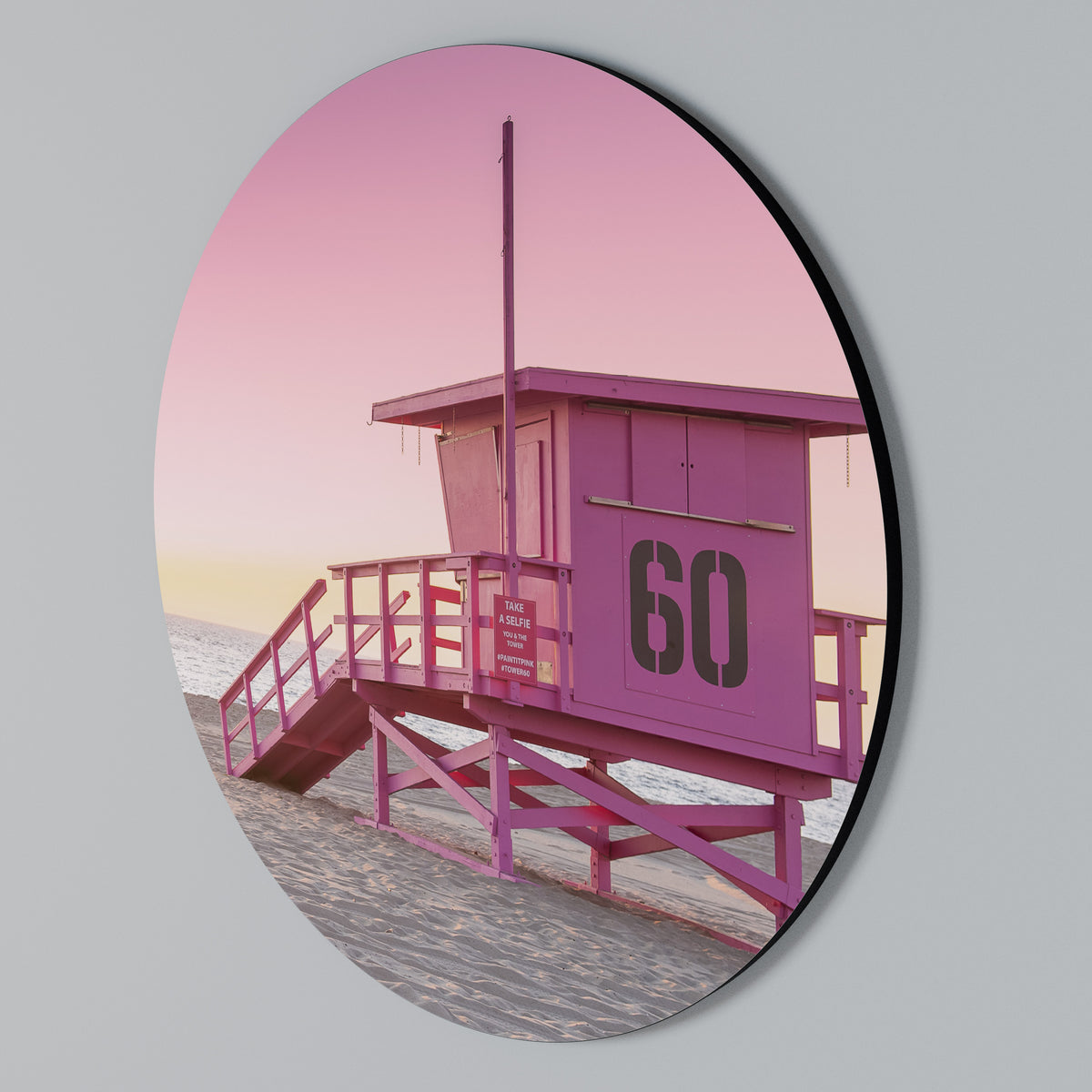 PINK PARADISE WATCH Arte de Parede Redonda