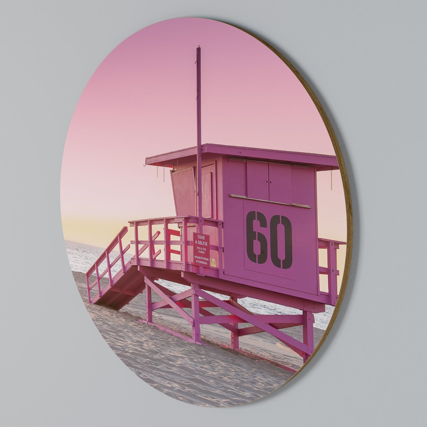 PINK PARADISE WATCH Arte de Parede Redonda