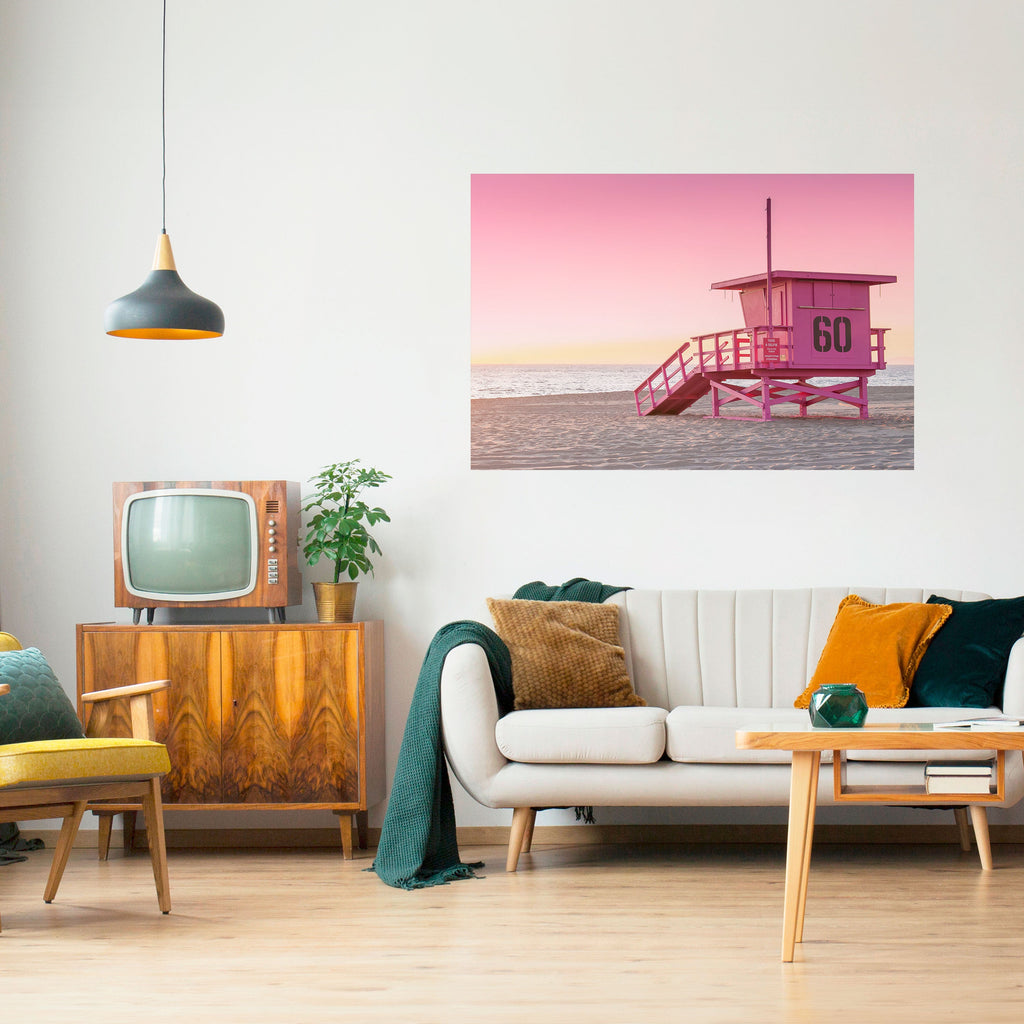 PINK PARADISE WATCH Peel and Stick Horizontal Poster