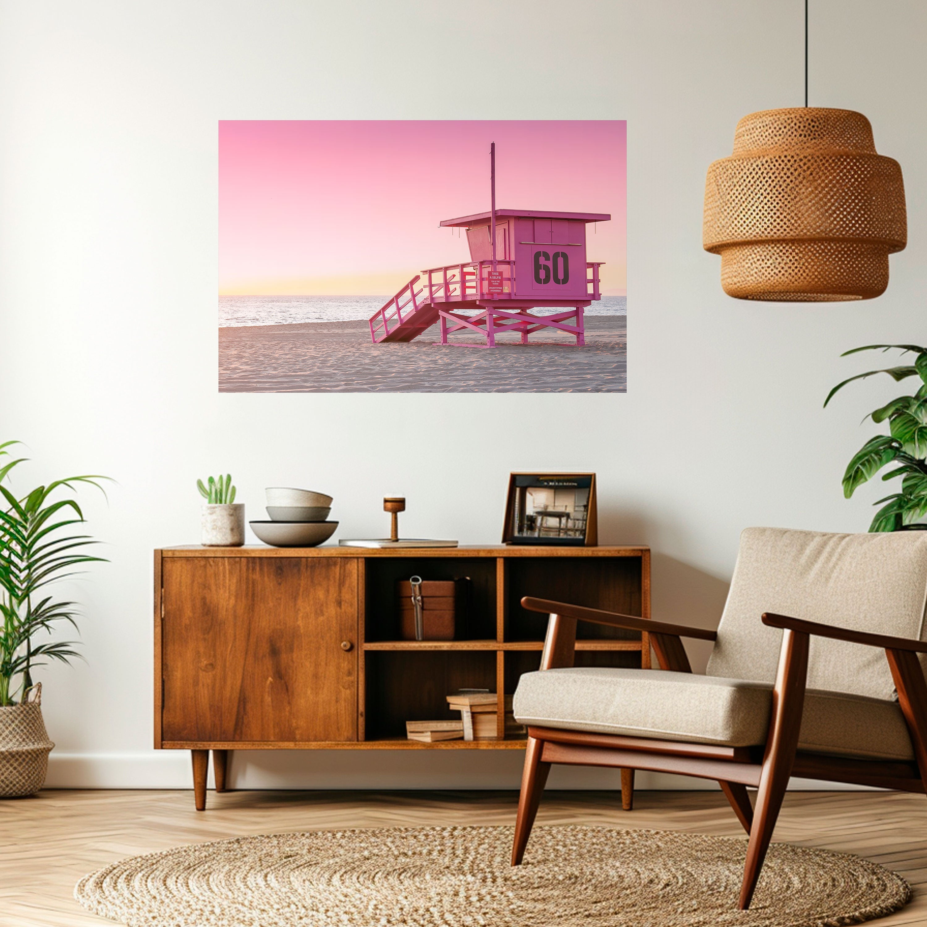 PINK PARADISE WATCH Peel and Stick Horizontal Poster