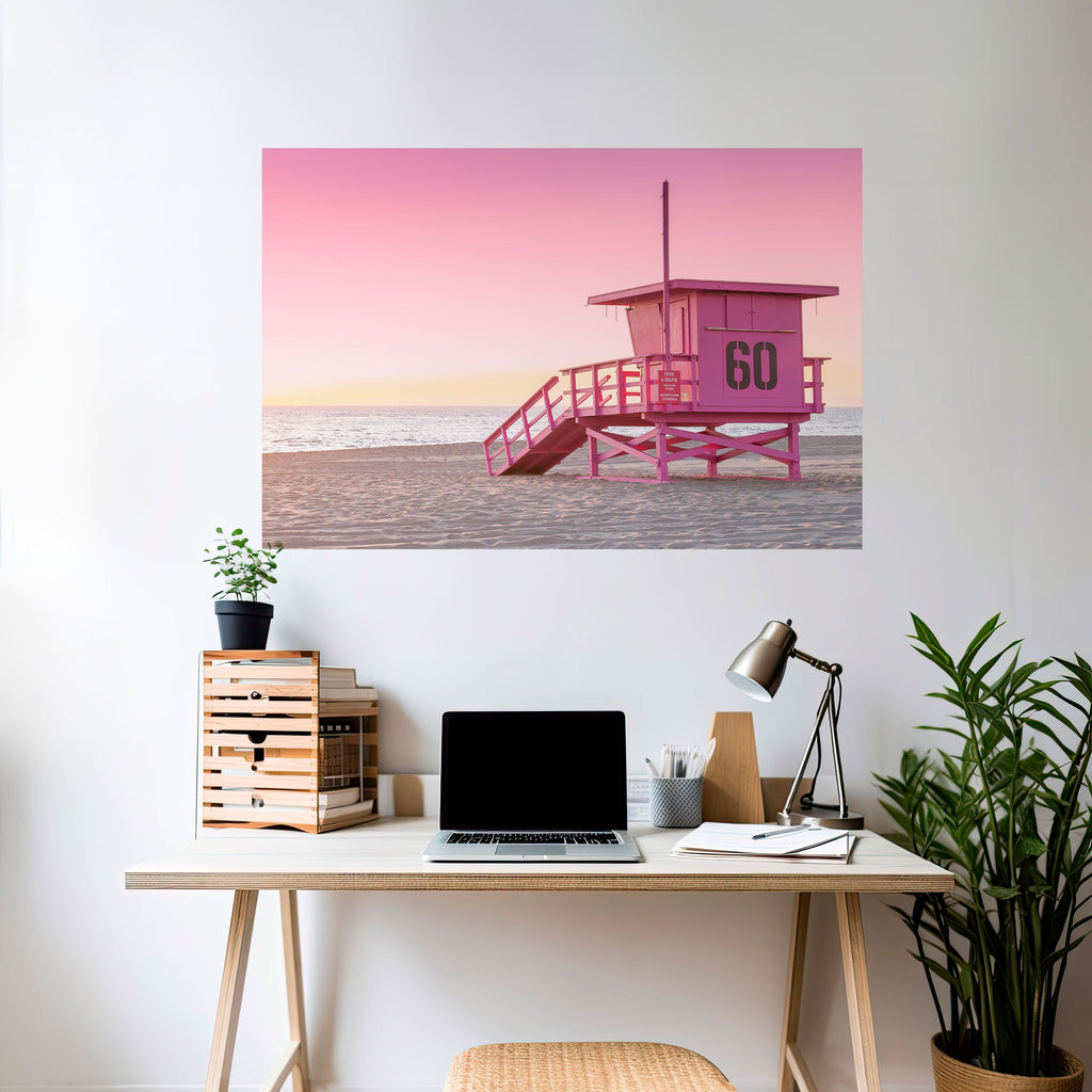 PINK PARADISE WATCH Peel and Stick Horizontal Poster