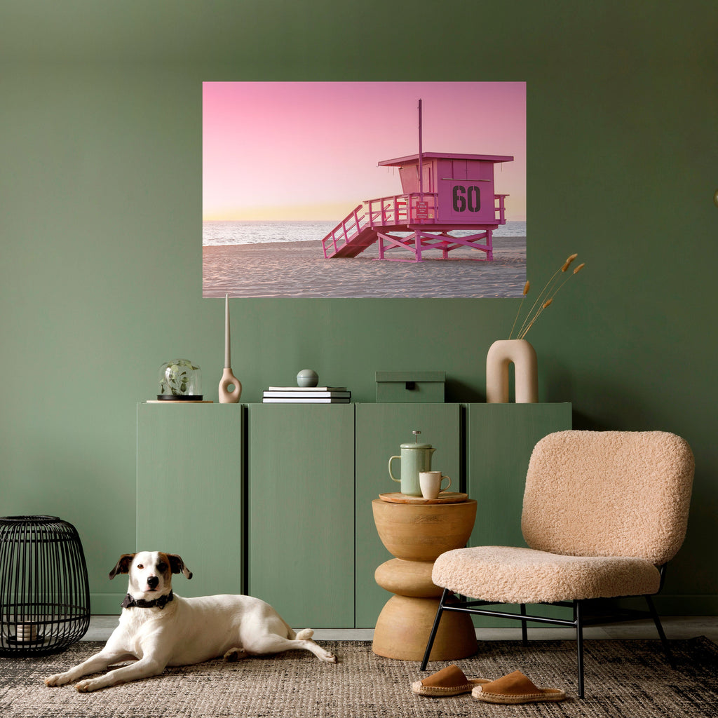 PINK PARADISE WATCH Peel and Stick Horizontal Poster