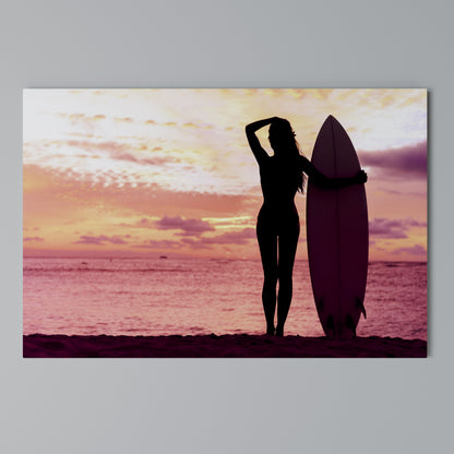 SUNSET SURF SPIRIT Horizontal Canvas Print