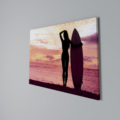 SUNSET SURF SPIRIT Horizontal Canvas Print