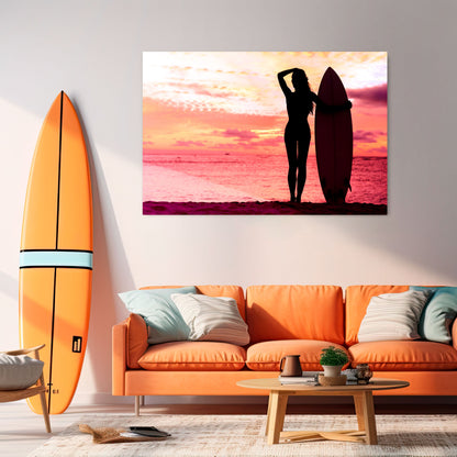 SUNSET SURF SPIRIT Horizontal Canvas Print
