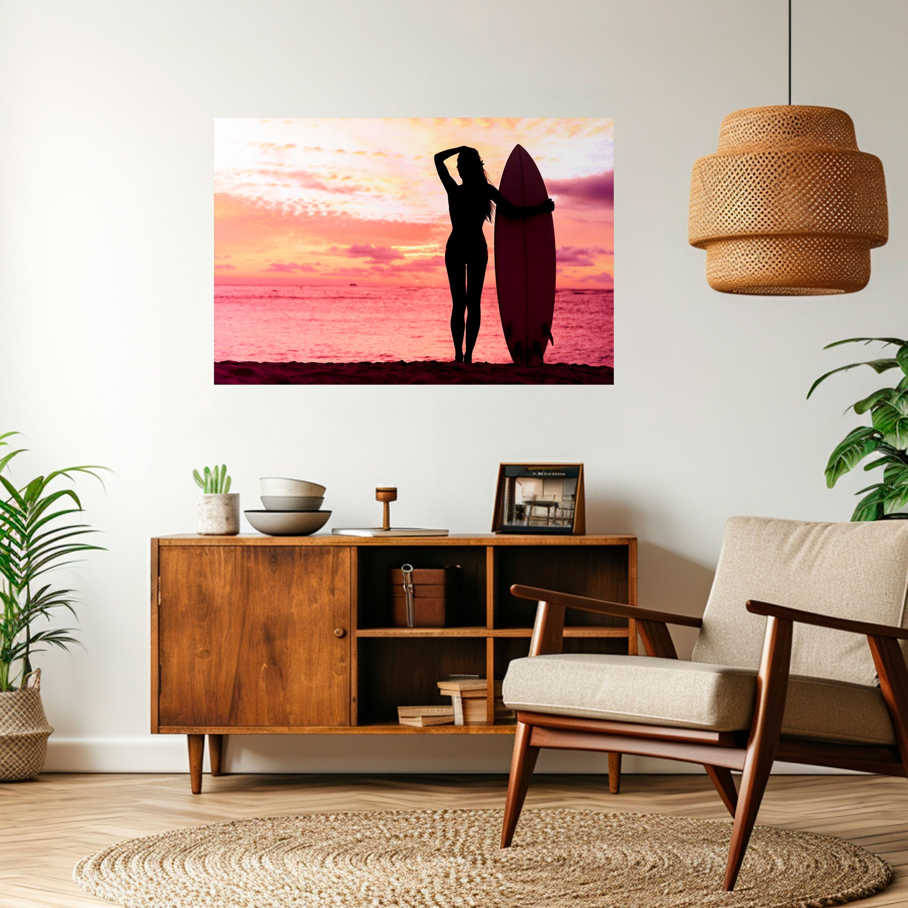 SUNSET SURF SPIRIT Peel and Stick Horizontal Poster