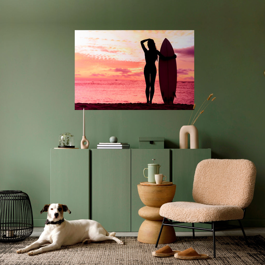 SUNSET SURF SPIRIT Peel and Stick Horizontal Poster