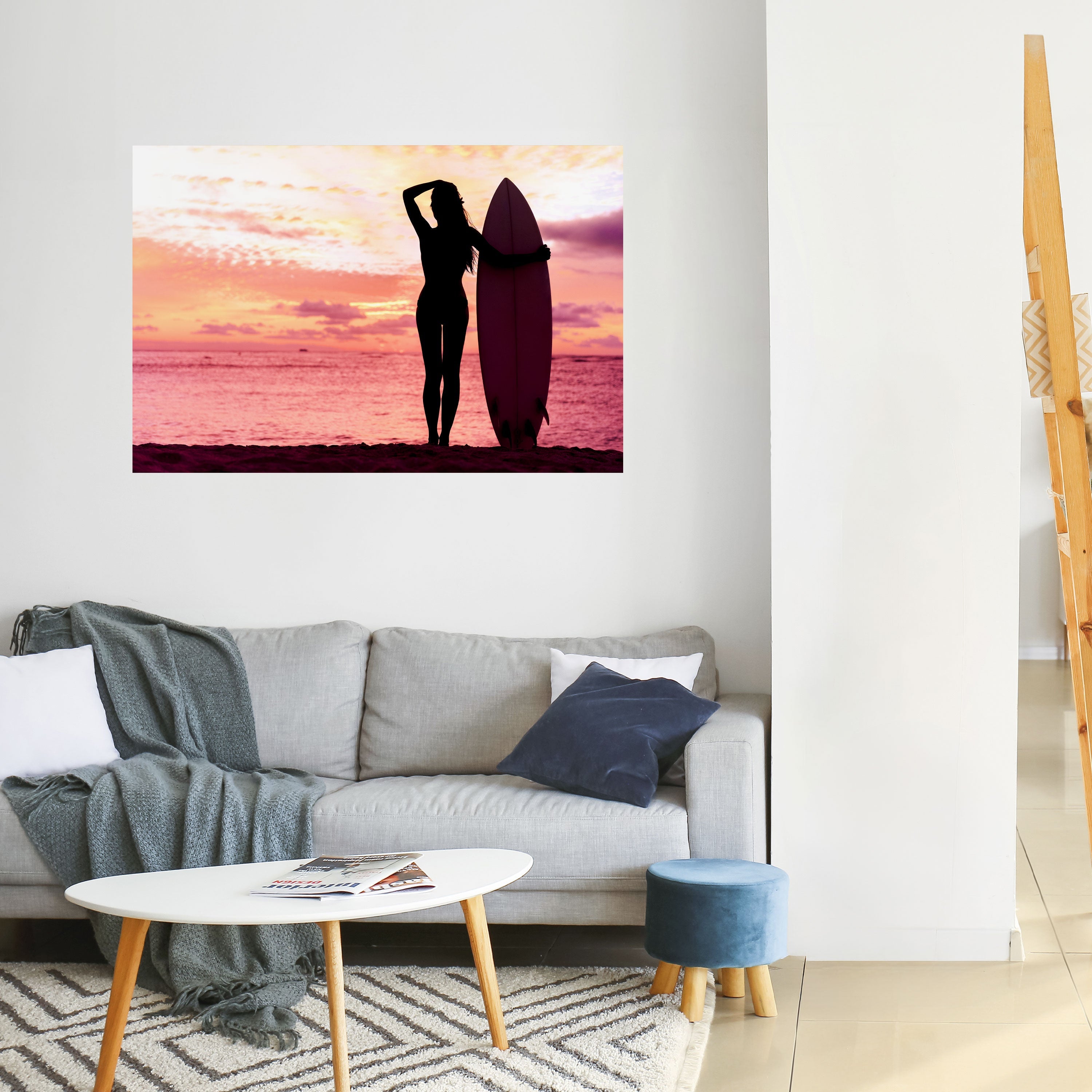 SUNSET SURF SPIRIT Peel and Stick Horizontal Poster