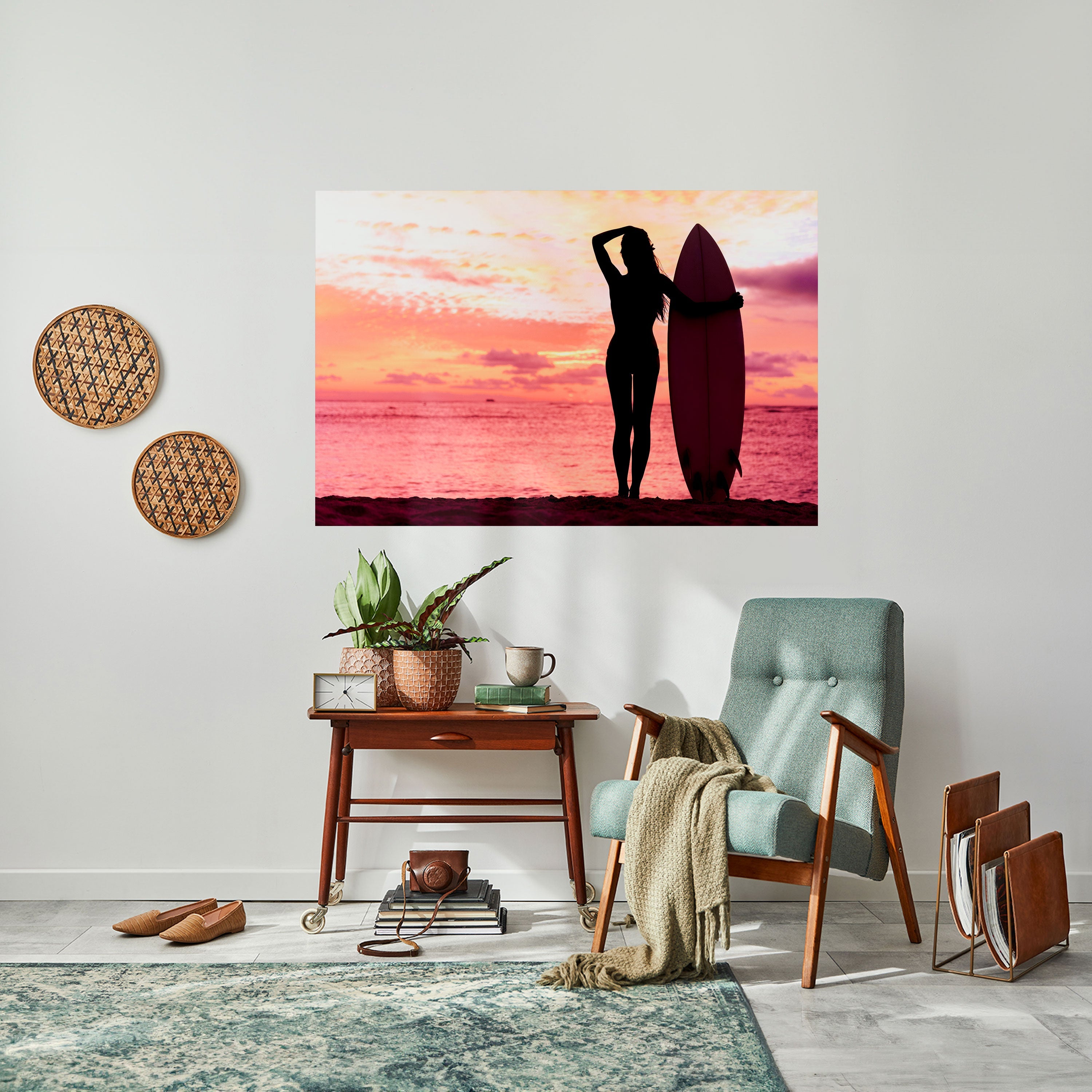 SUNSET SURF SPIRIT Peel and Stick Horizontal Poster