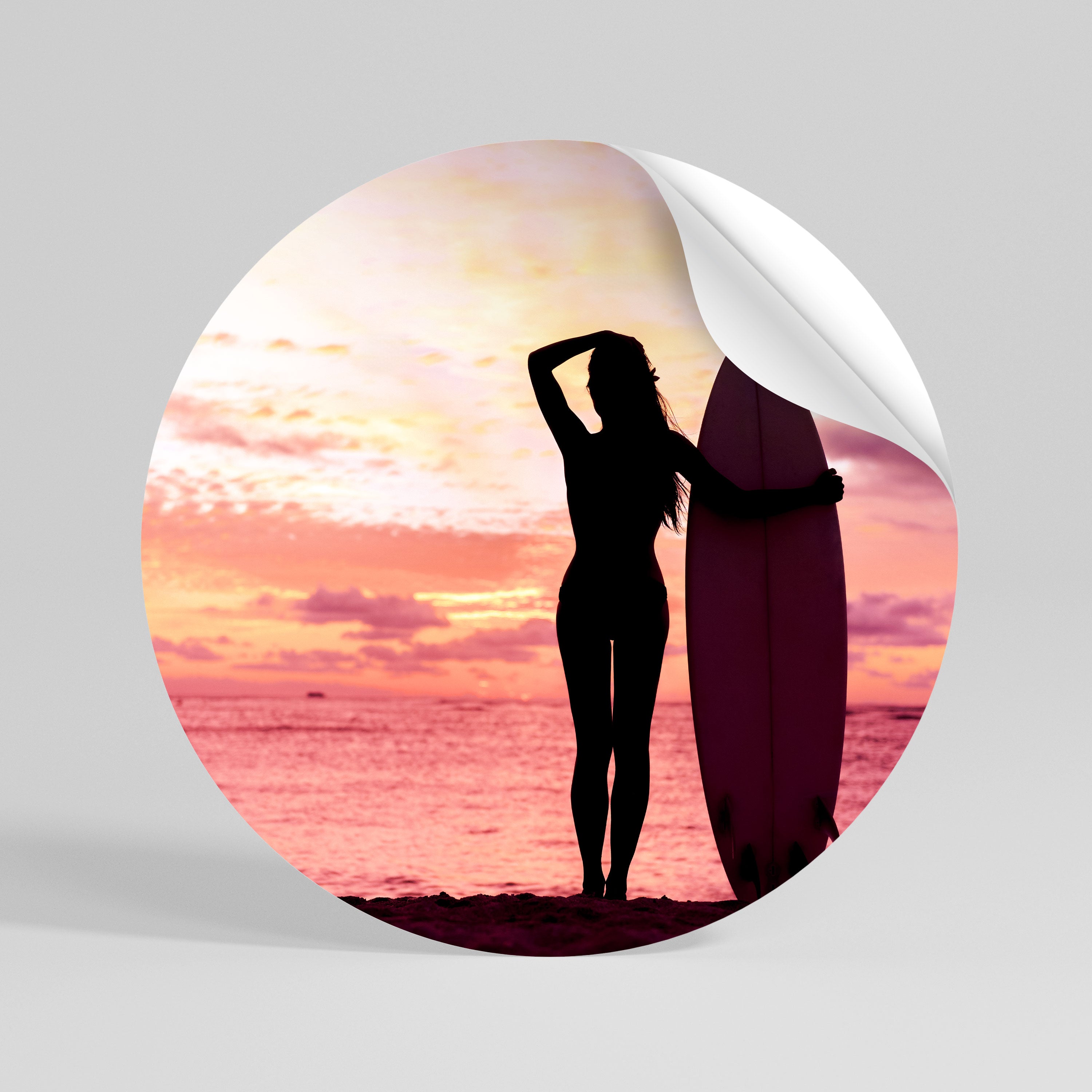 SUNSET SURF SPIRIT Autocolante Redondo Removível