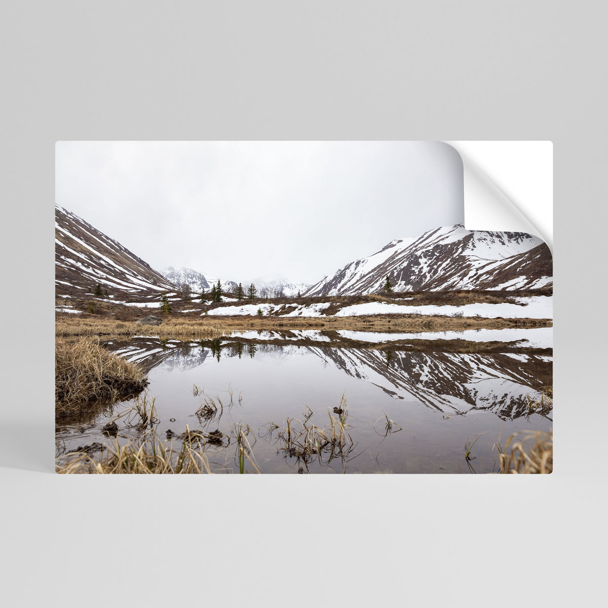 SNOW-KISSED REFLECTIONS Póster Autocolante Horizontal