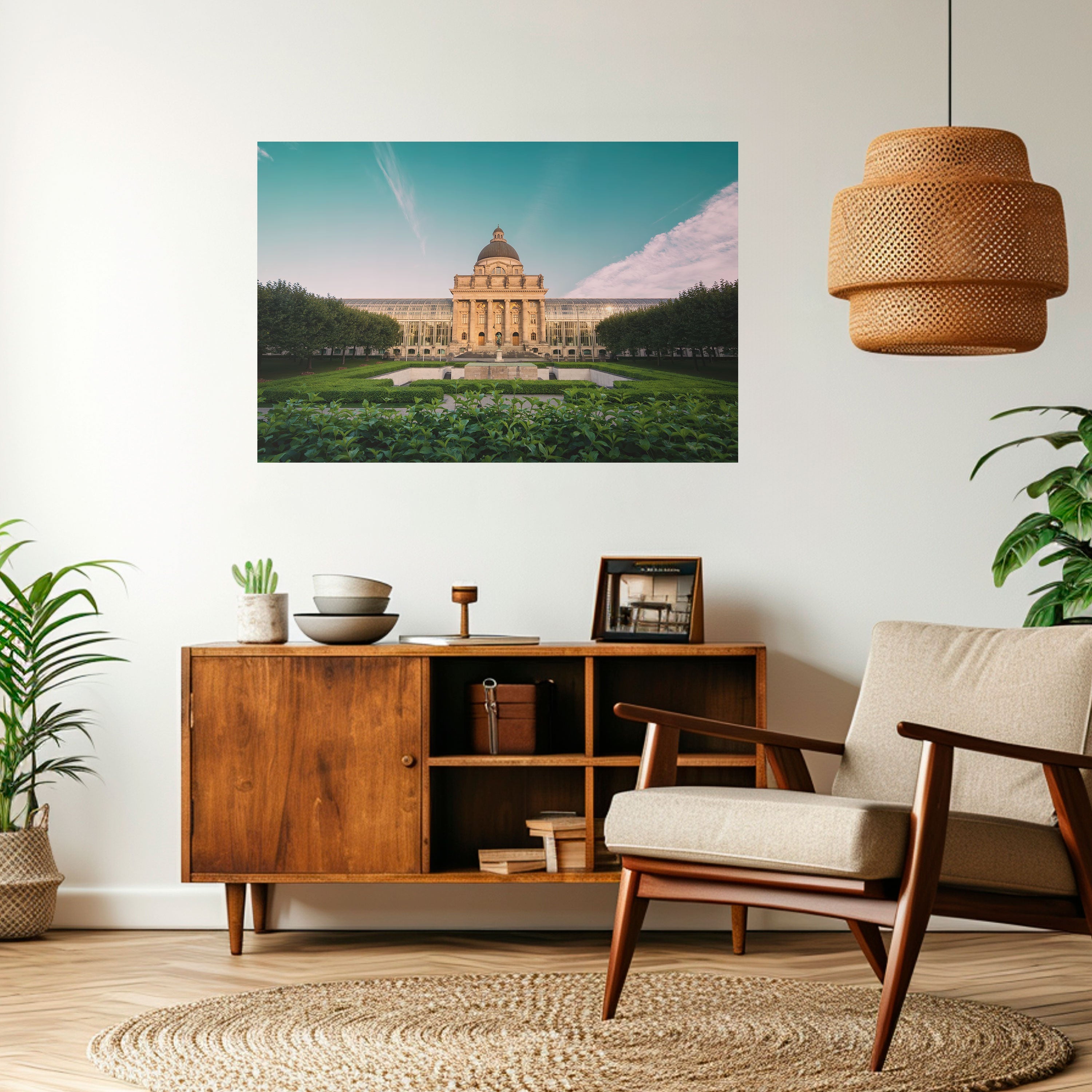 TRANQUIL PALACE VIEW Peel and Stick Horizontal Poster
