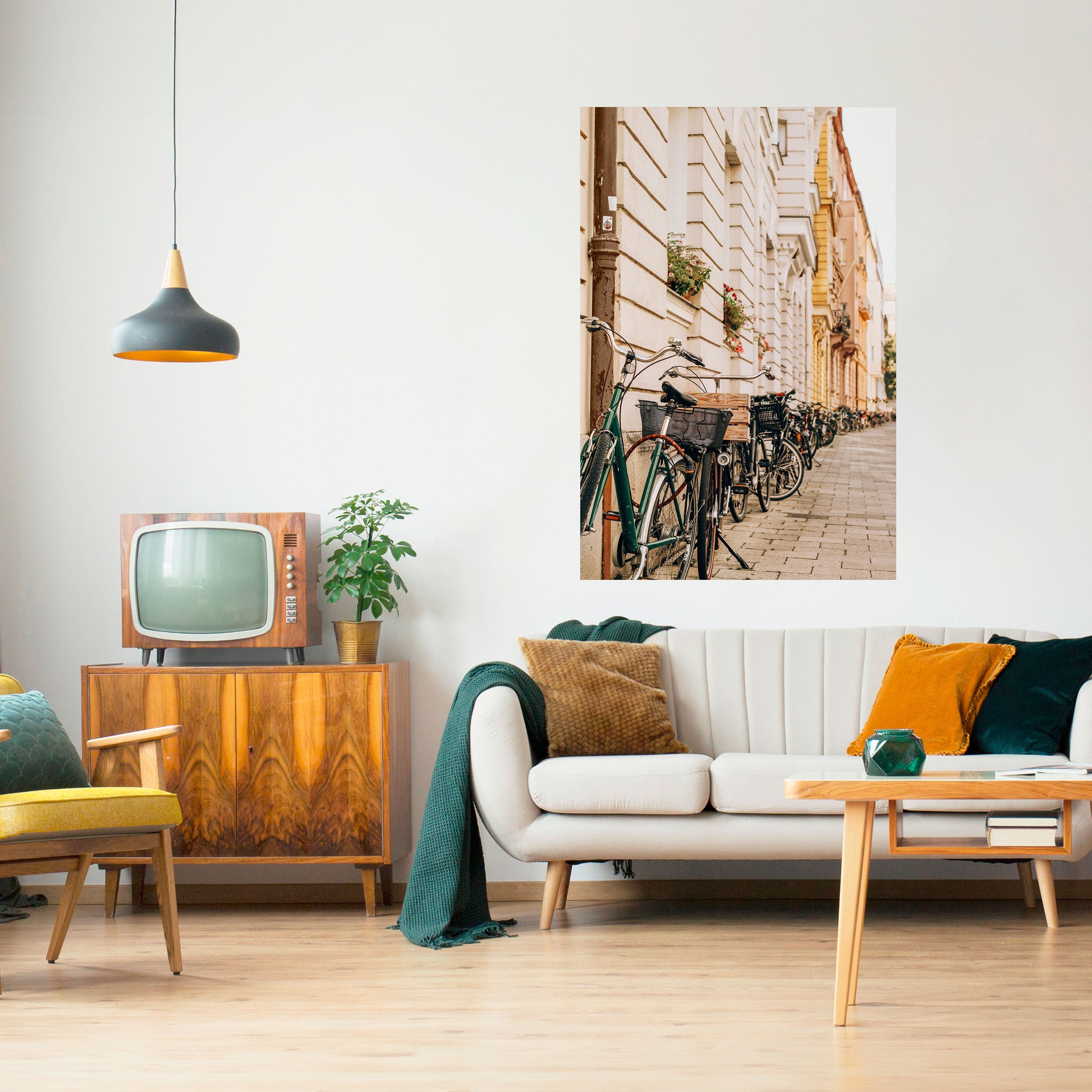 URBAN CYCLE HAVEN Peel and Stick Vertical Poster