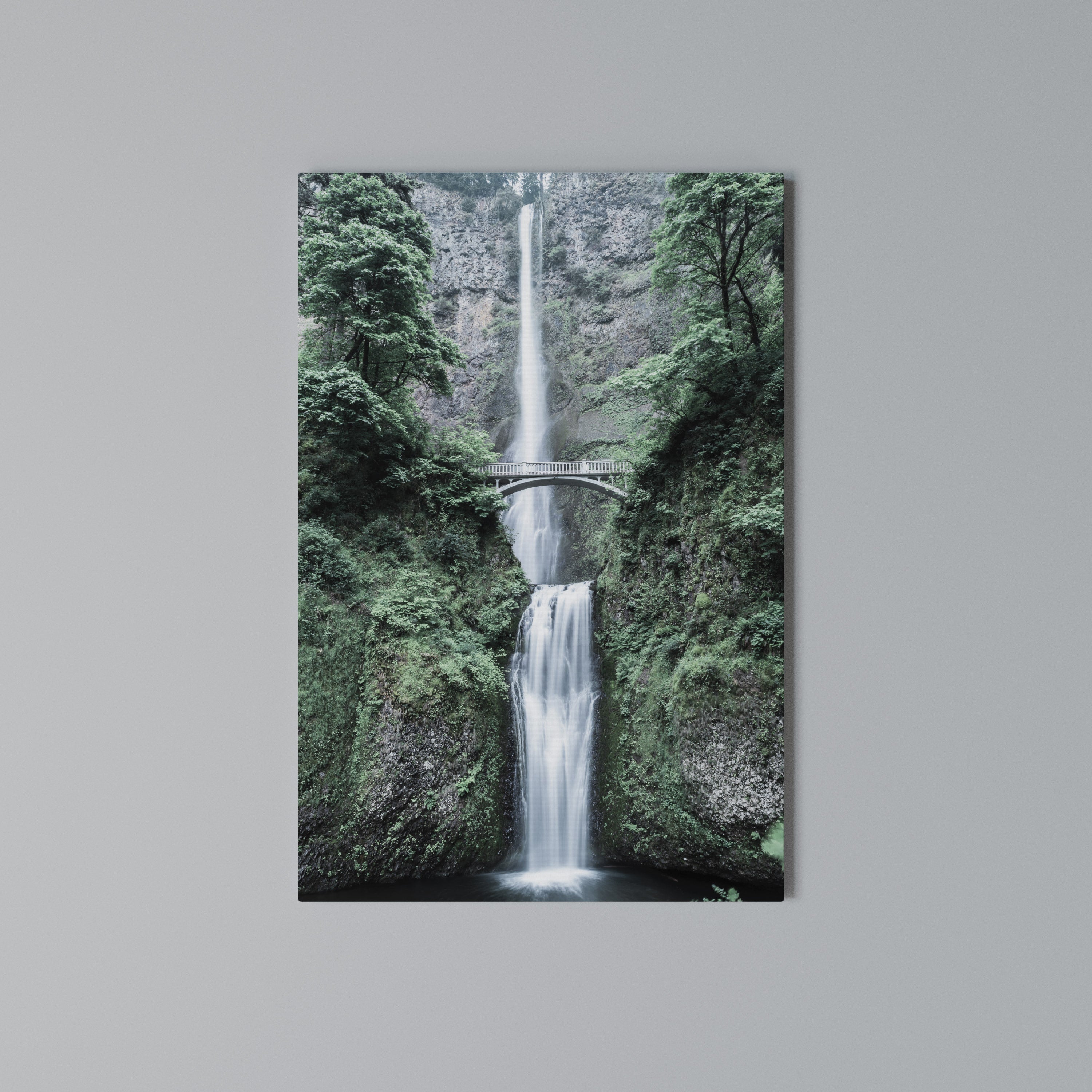 MYSTICAL WATERSCAPE BRIDGE Quadro em tela vertical